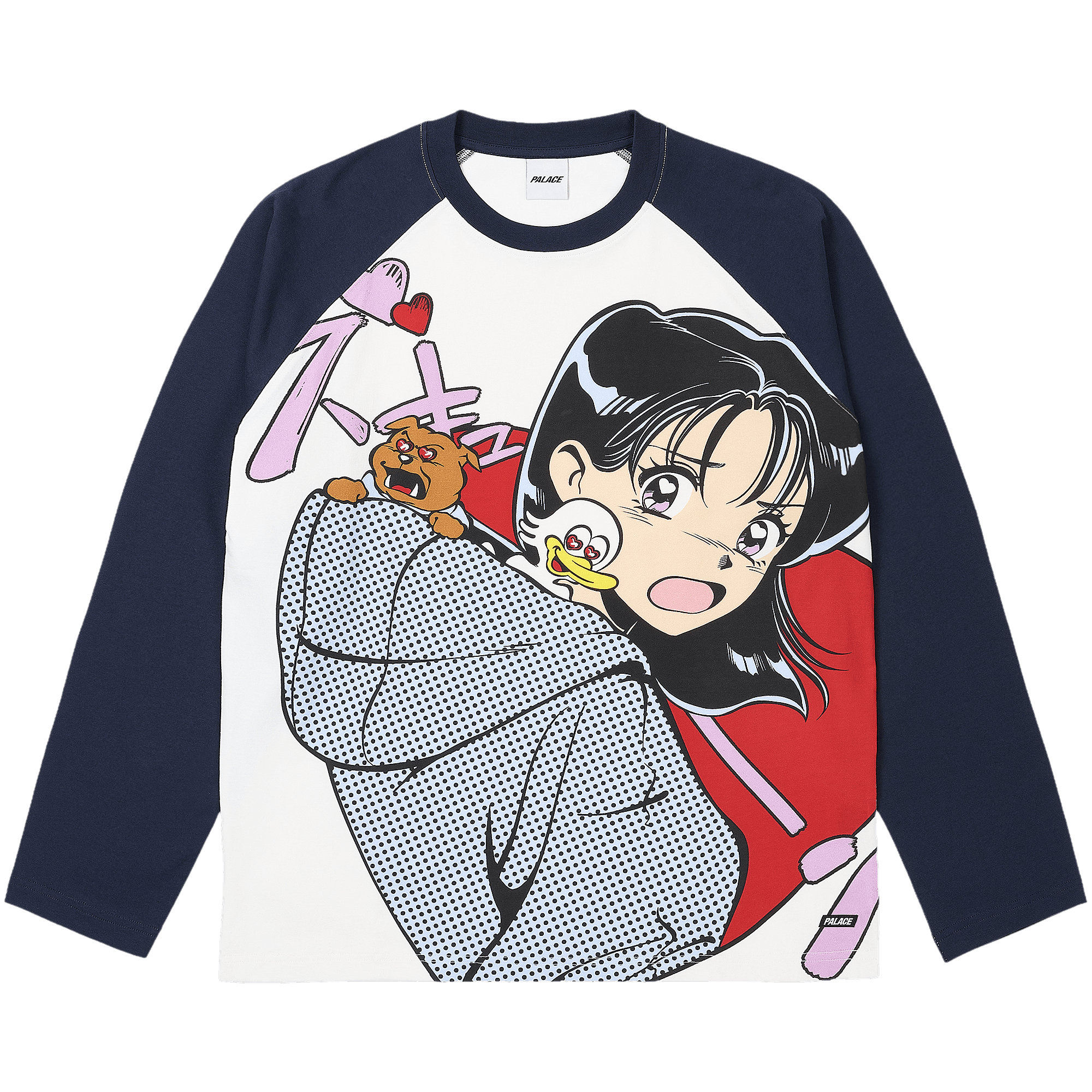 Palace Rear View Raglan Long-Sleeve 'Navy/Mutlicolor'