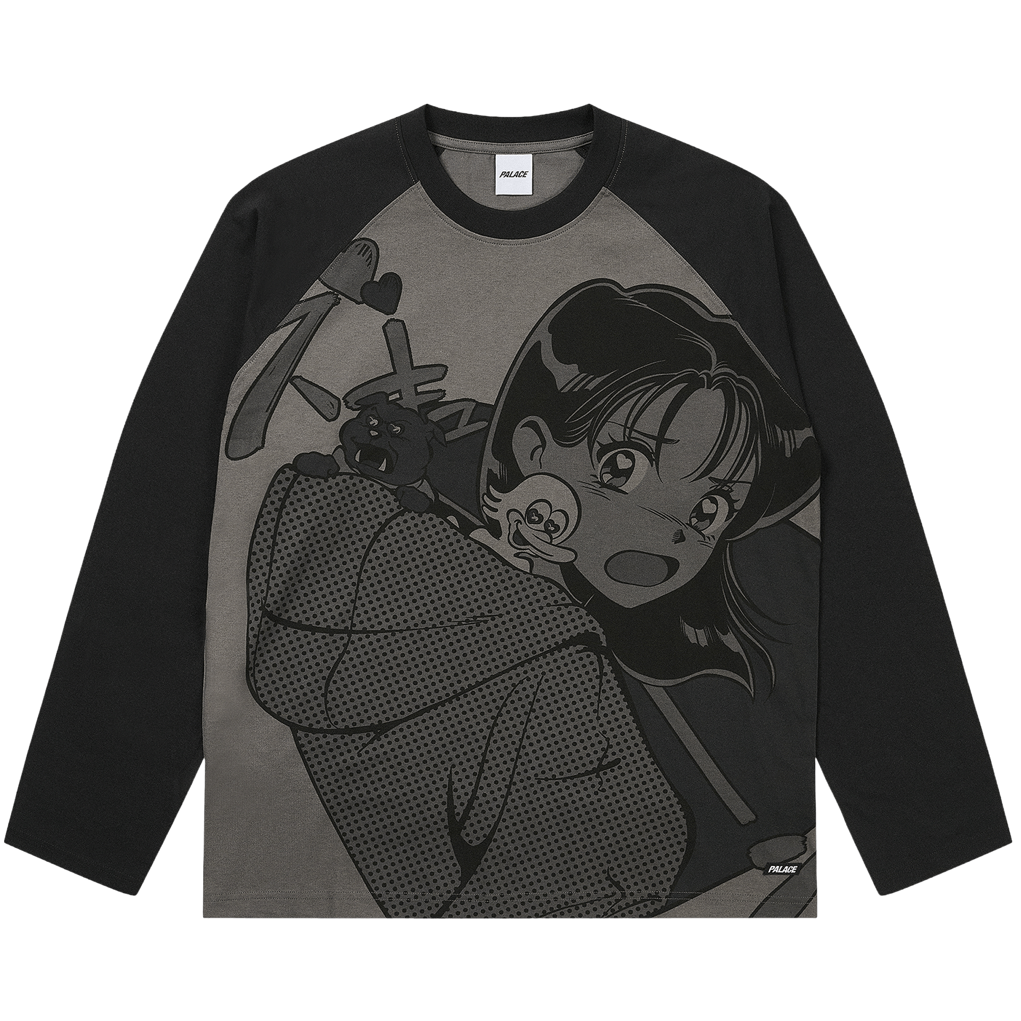Palace Rear View Raglan Long-Sleeve 'Black/Mono'