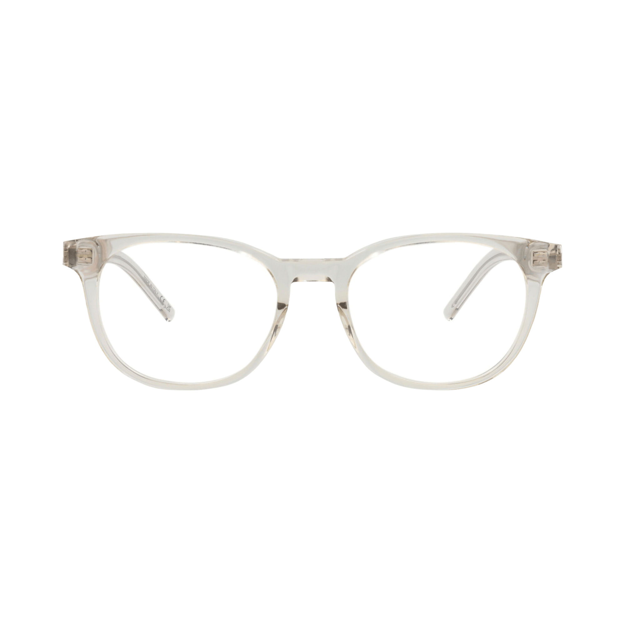 Saint Laurent Round-Frame Recycled Acetate Optical Frames 'Beige Transparent'