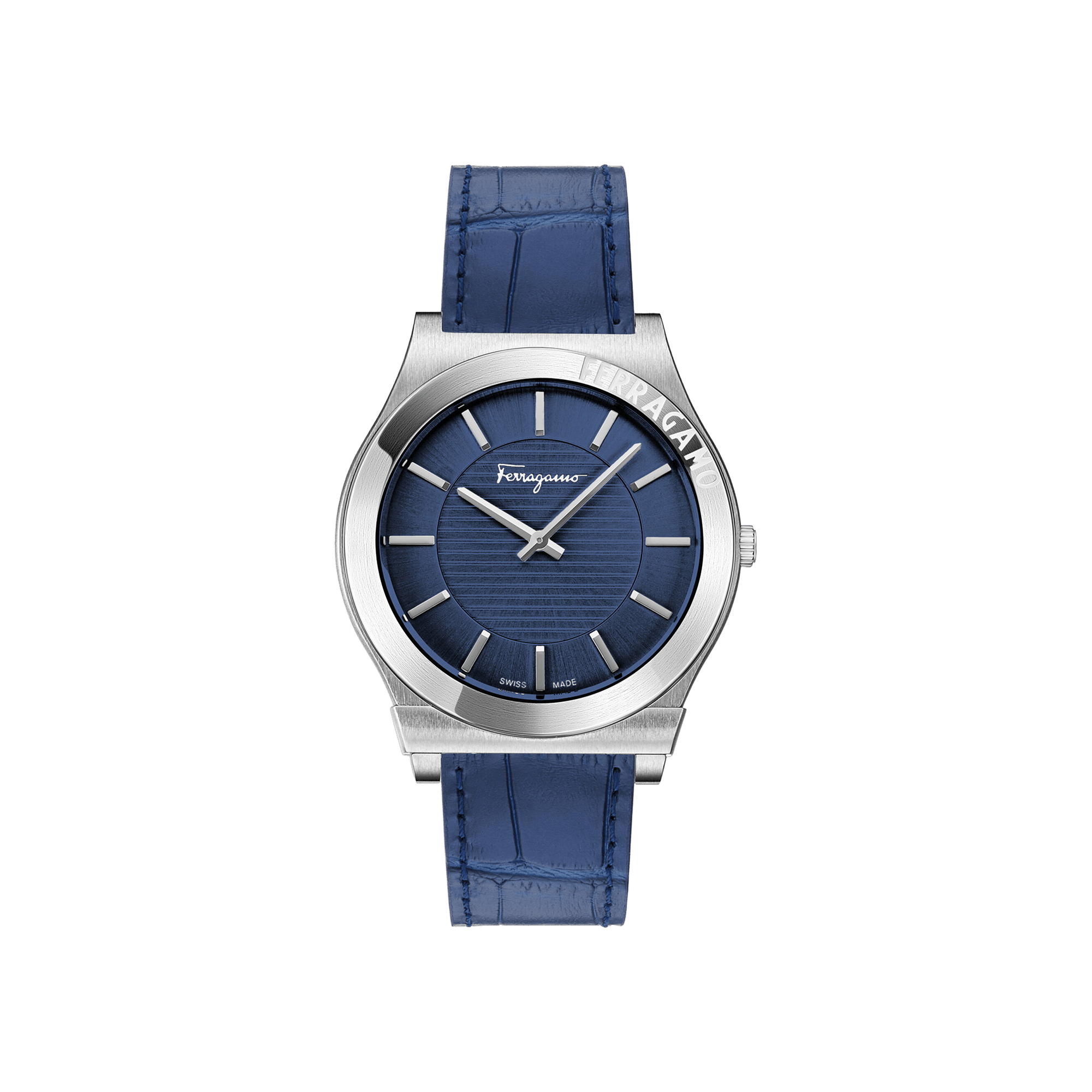 Ferragamo Gancini Leather Watch 'Stainless Steel'