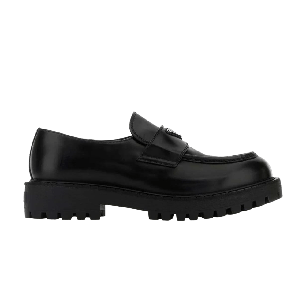 Prada Logo Plaque Slip-On Loafer 'Black'