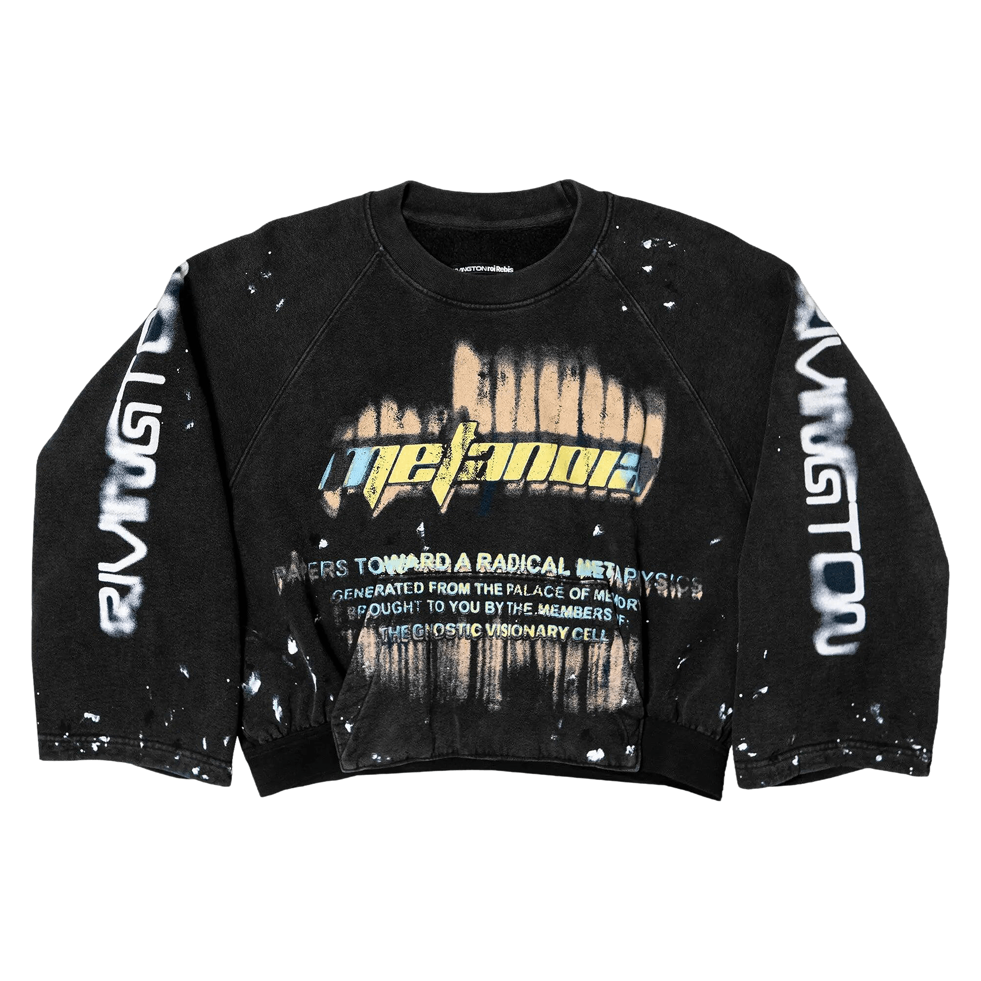 RIVINGTON roi Rebis Radical Paper Rose Crewneck 'Mechanic Black'