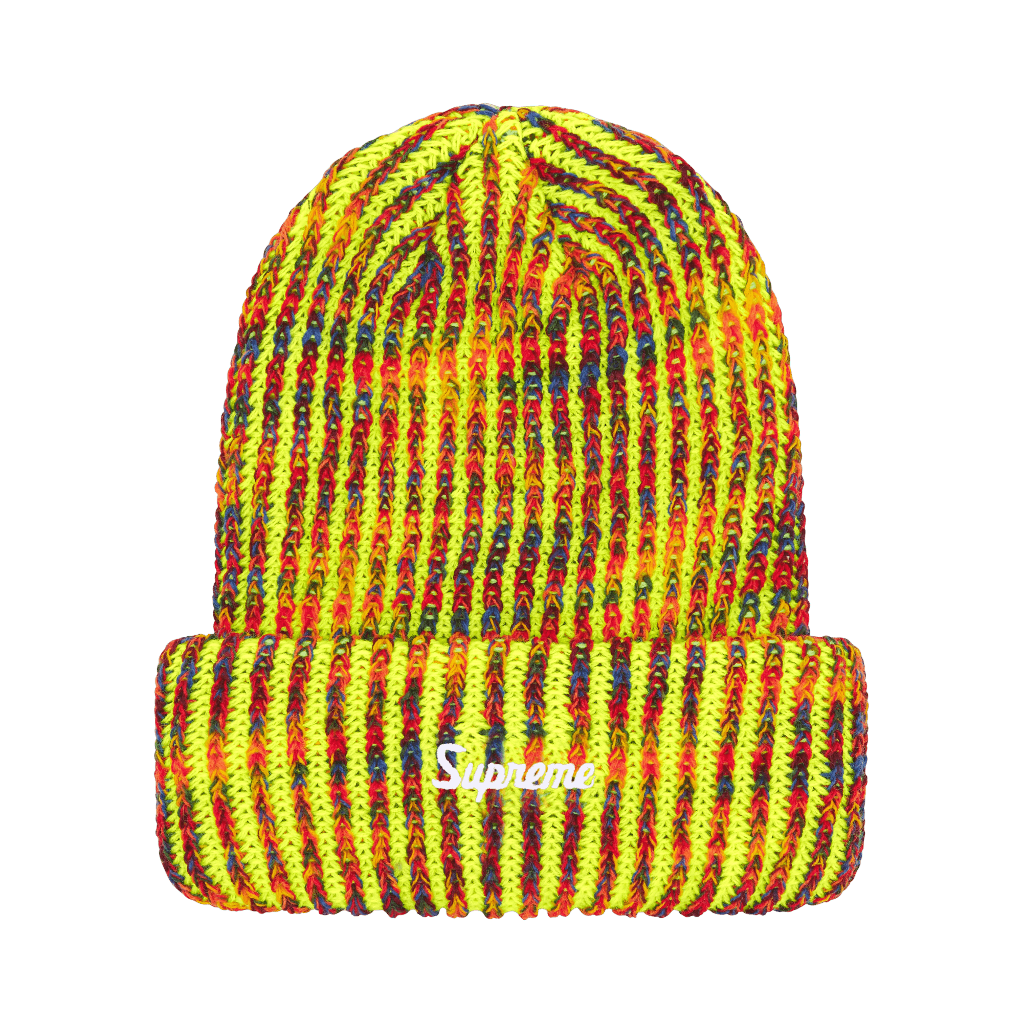 Supreme Rainbow Loose Gauge Beanie 'Neon Yellow'