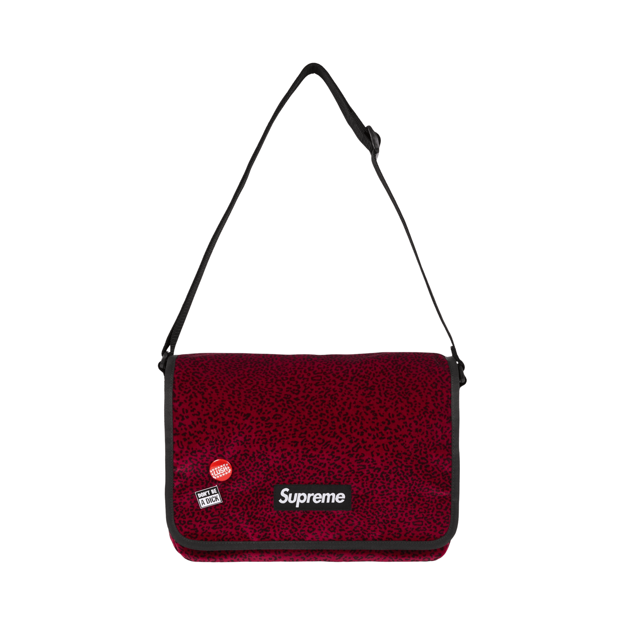 Supreme Velvet Small Messenger Bag 'Red Leopard'