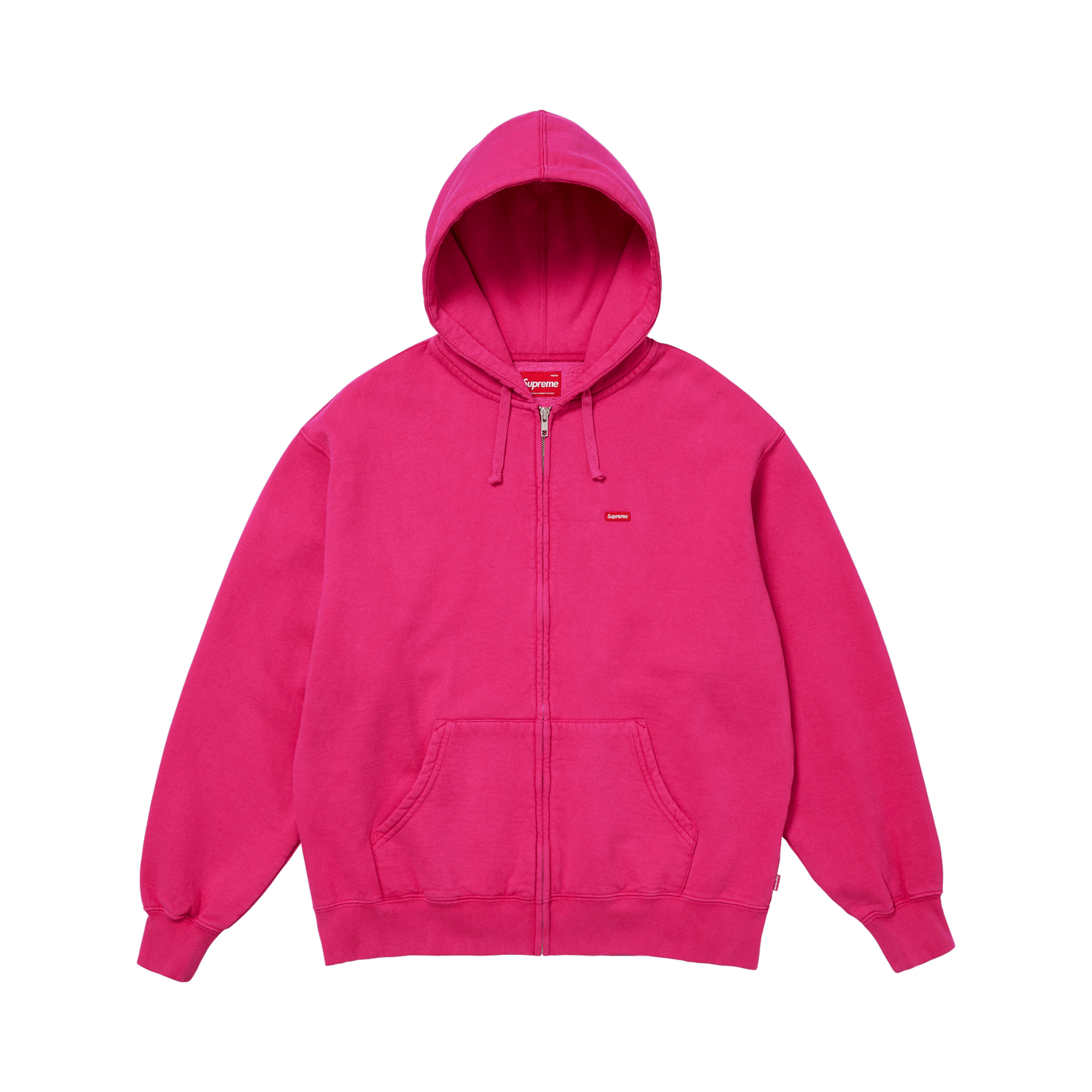 Supreme Small Box Zip Up Hooded Sweatshirt 'Fuchsia'