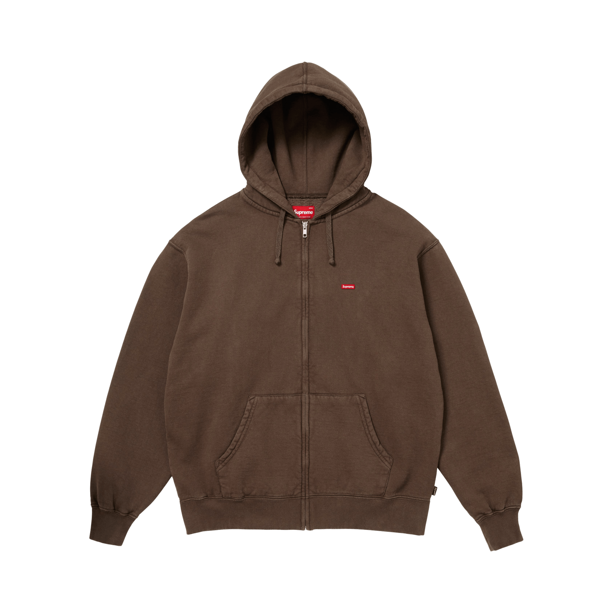 Supreme Small Box Zip Up Hooded Sweatshirt 'Dark Brown'