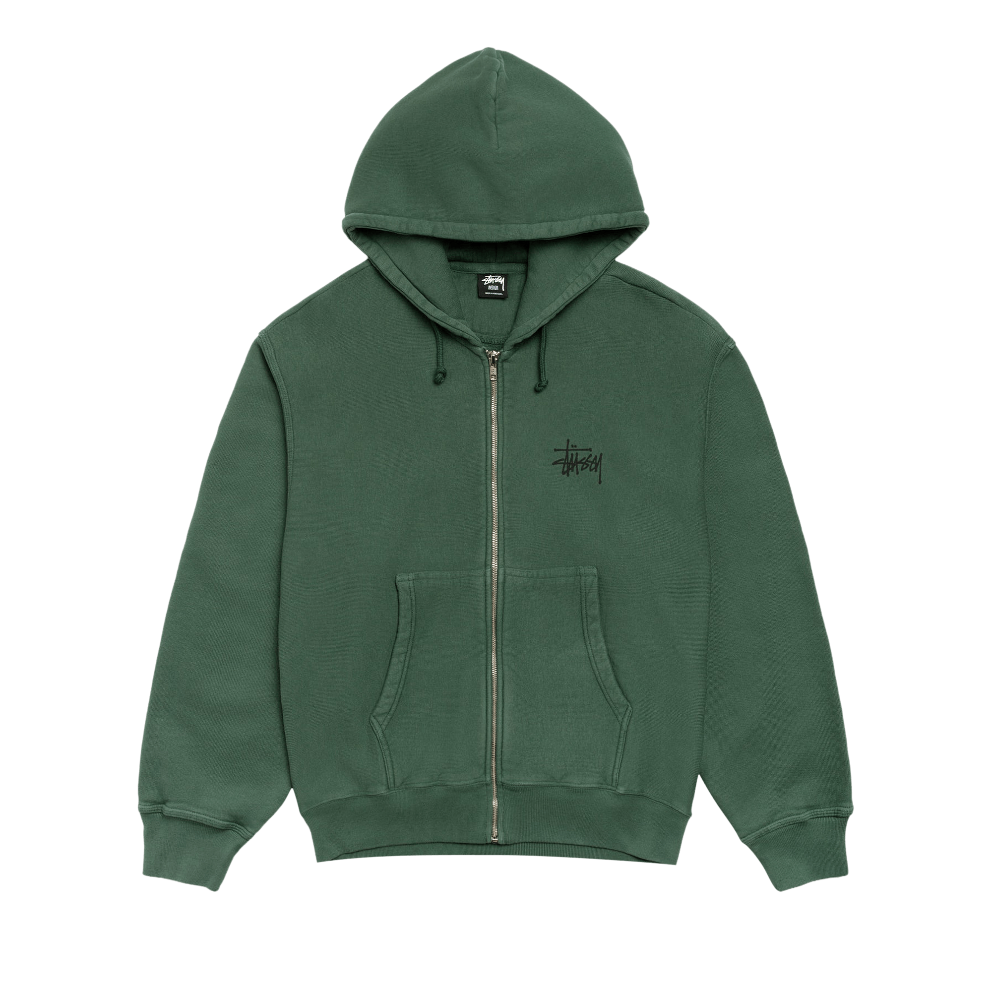 Stussy Basic StüSsy Zip Hoodie Pigment Dyed 'Pine'