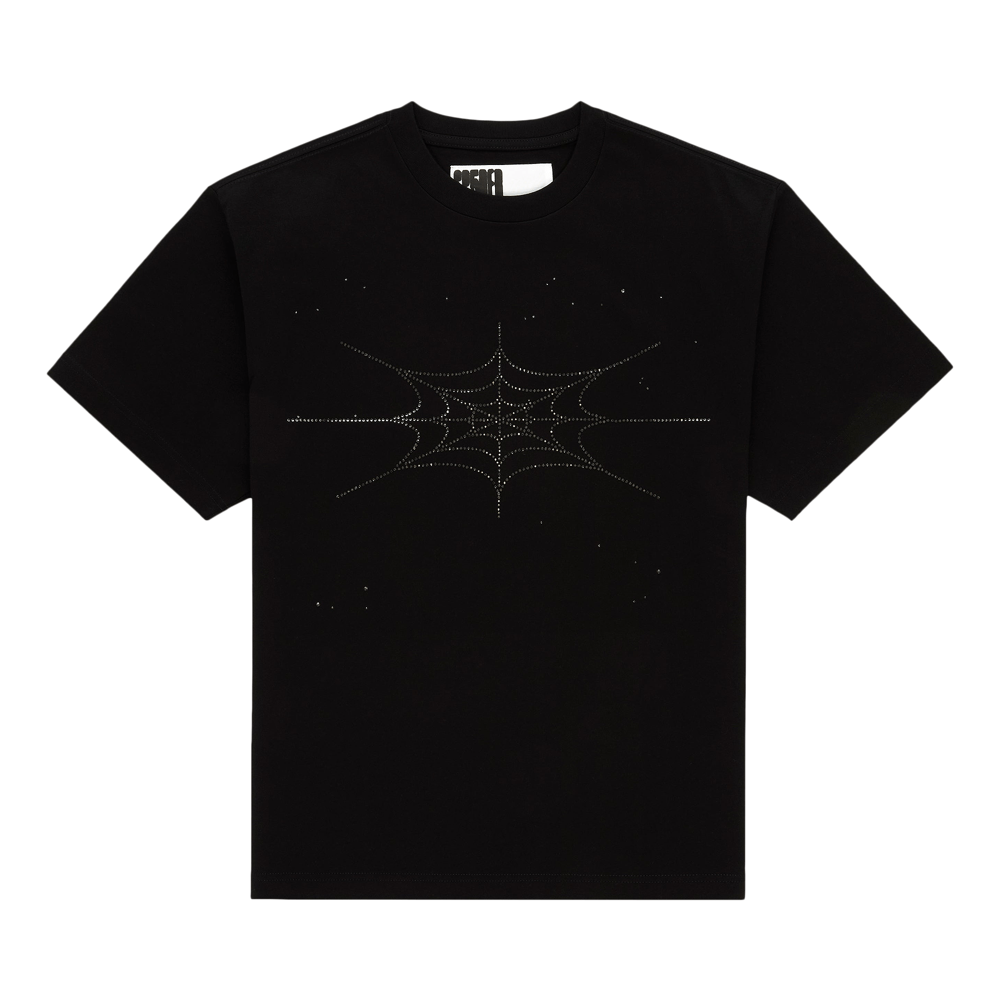 Sp5der Rhinestone Silk Tee 'Black'