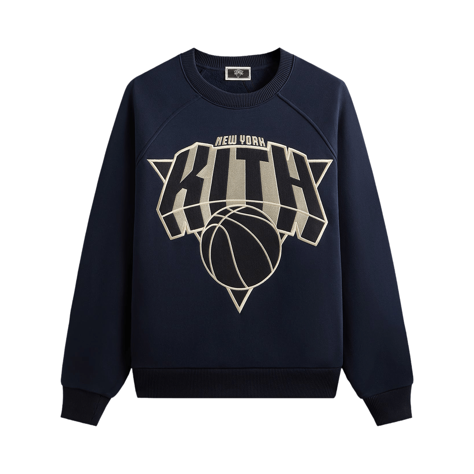 Kith For The New York Knicks Cutoff Nelson Raglan Vintage Crewneck 'Nocturnal'
