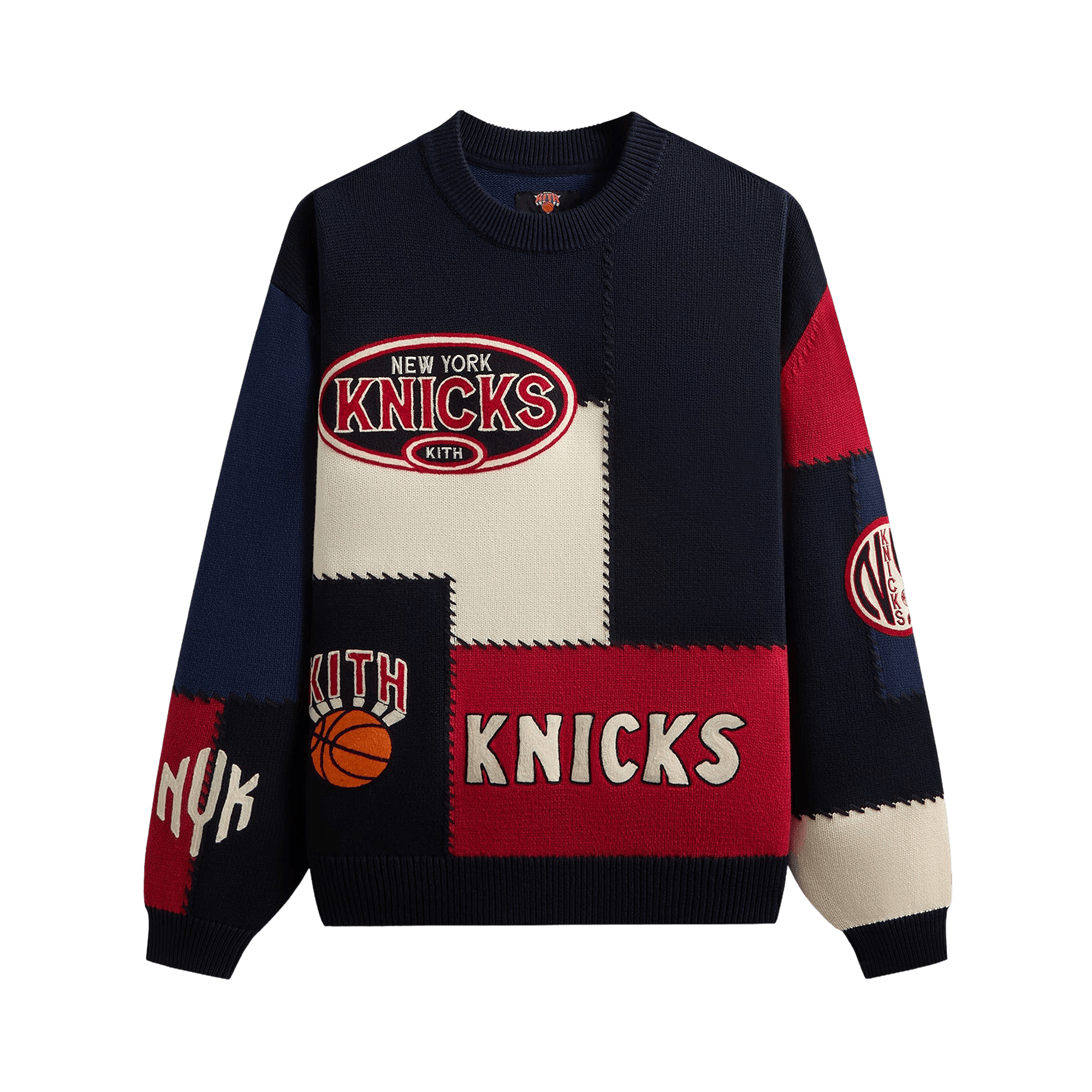 Kith For The New York Knicks Patchwork Crewneck Sweater 'Nocturnal'