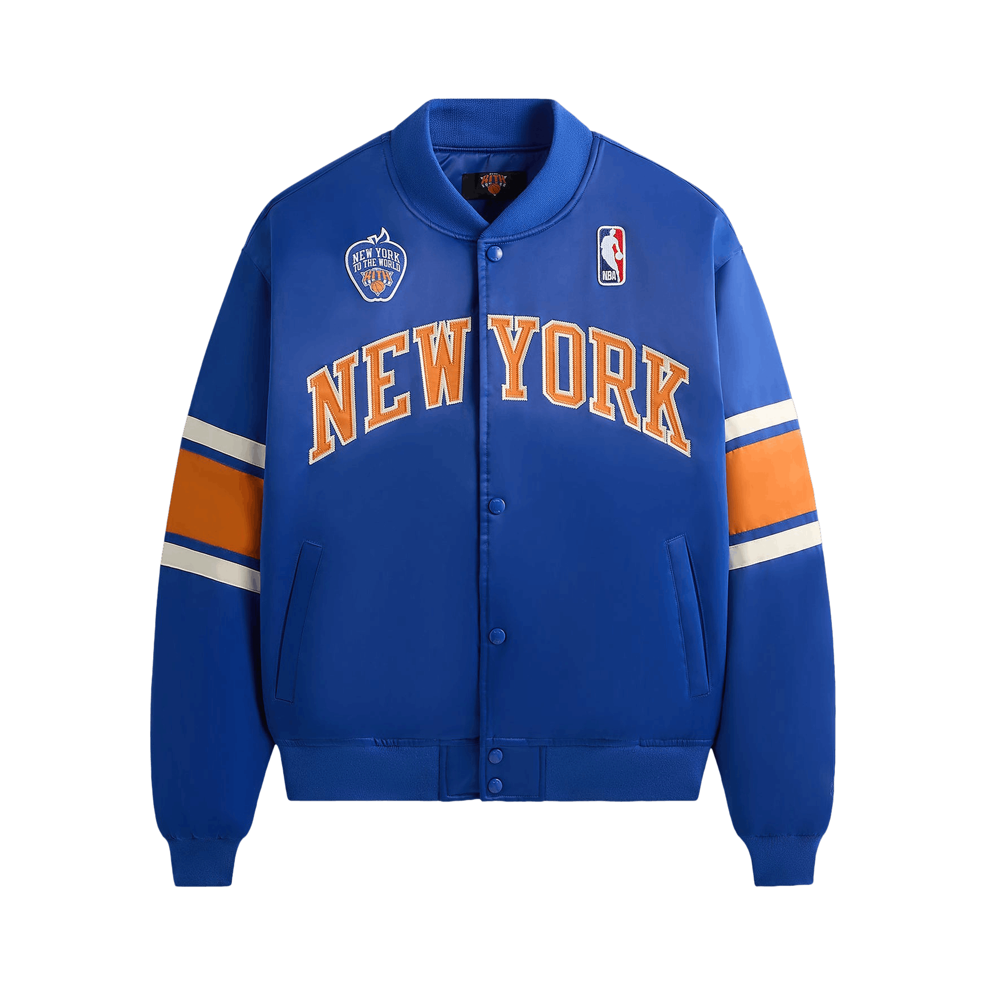 Kith For The New York Knicks Patrick Ewing Classic Satin Bomber Jacket 'Current'