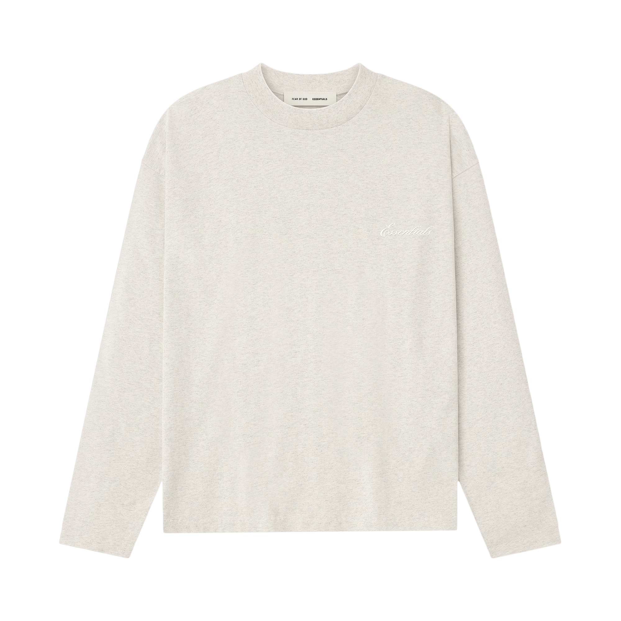 Fear of God Essentials Embroidered Classic Long Sleeve Tee 'Oatmeal Heather'