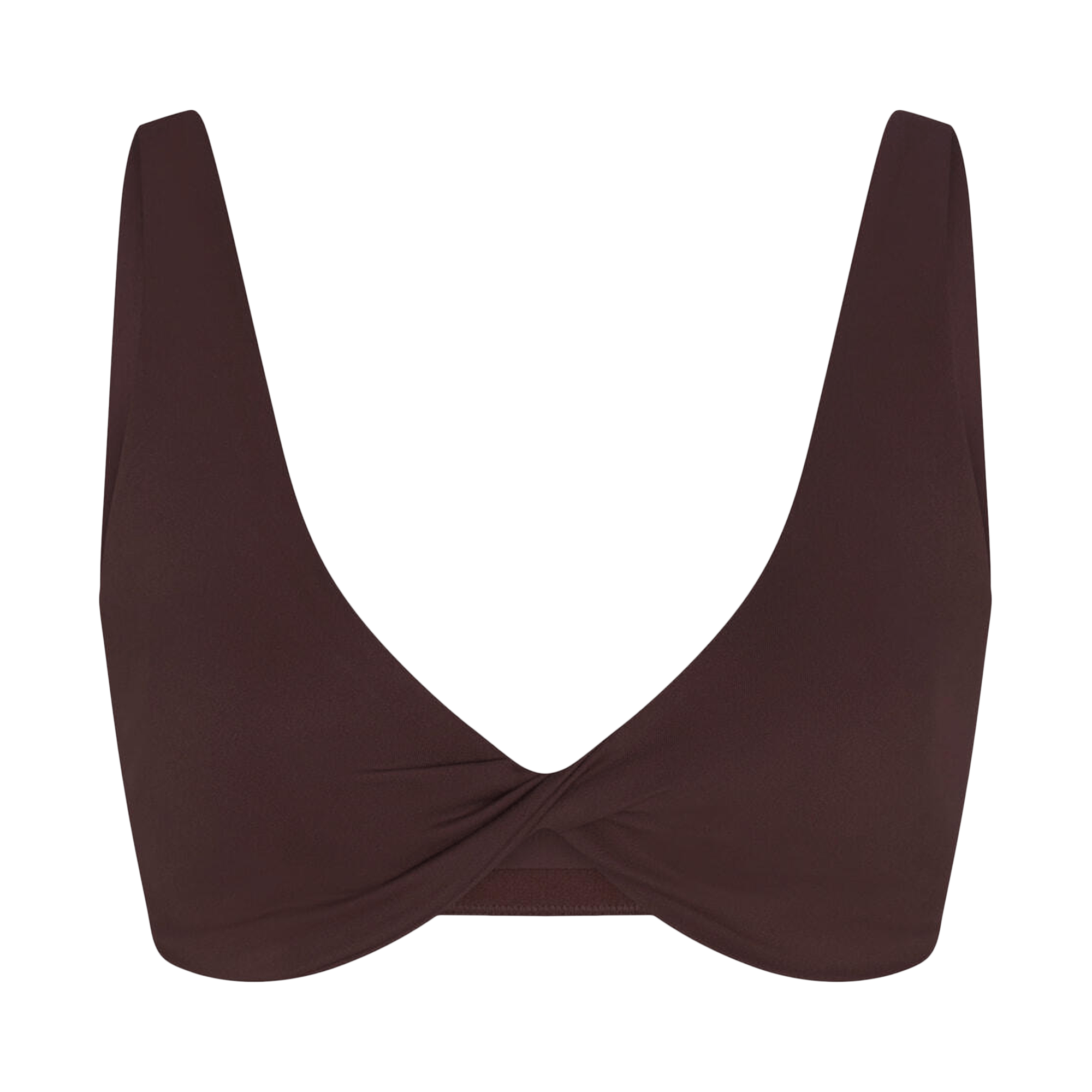 NikeSKIMS Matte Twist-Front Bra 'Dark Sepia/Dark Sepia/Dark Sepia'