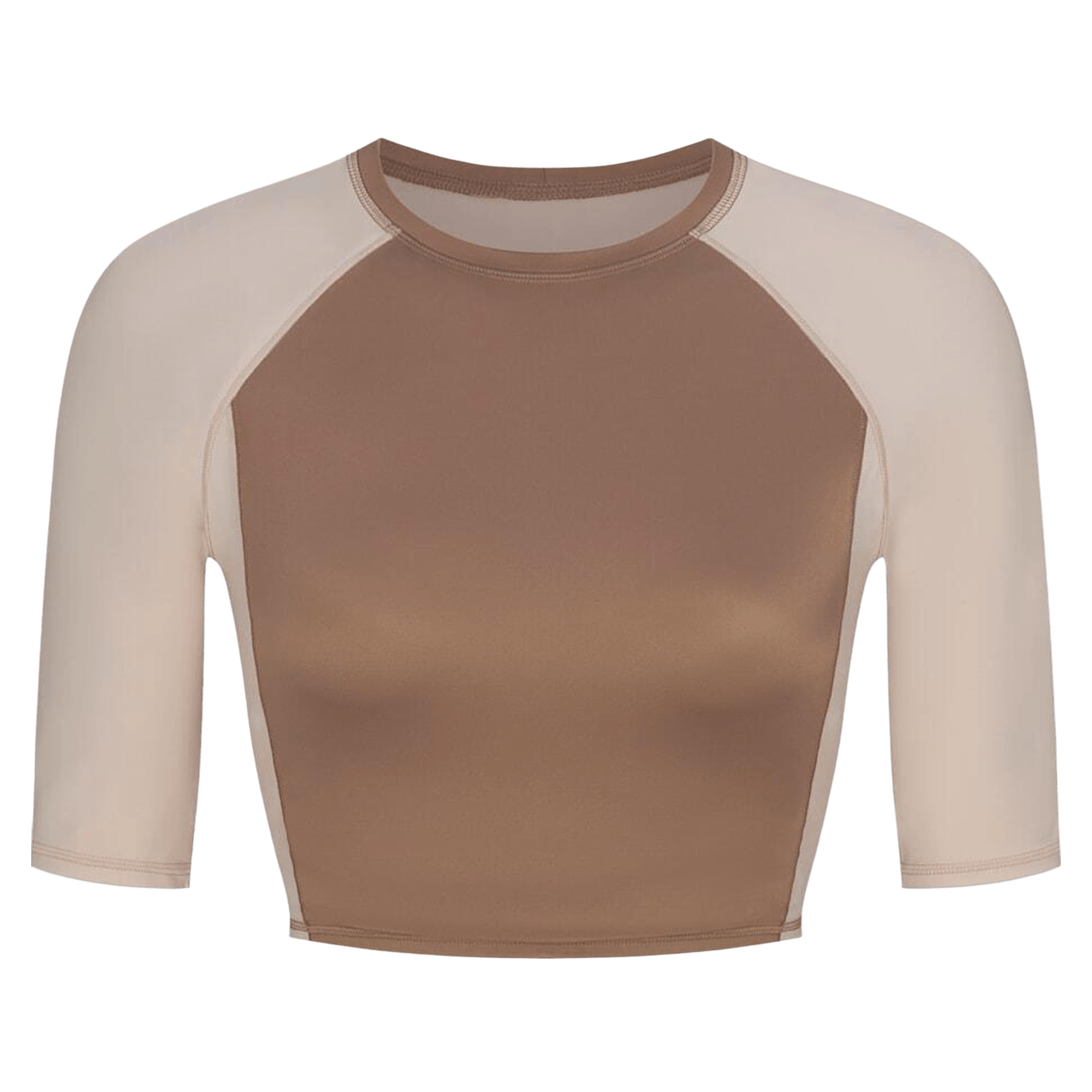 NikeSKIMS Shine Padded 1/2-Sleeve Crop Top 'Truffle/Stone'