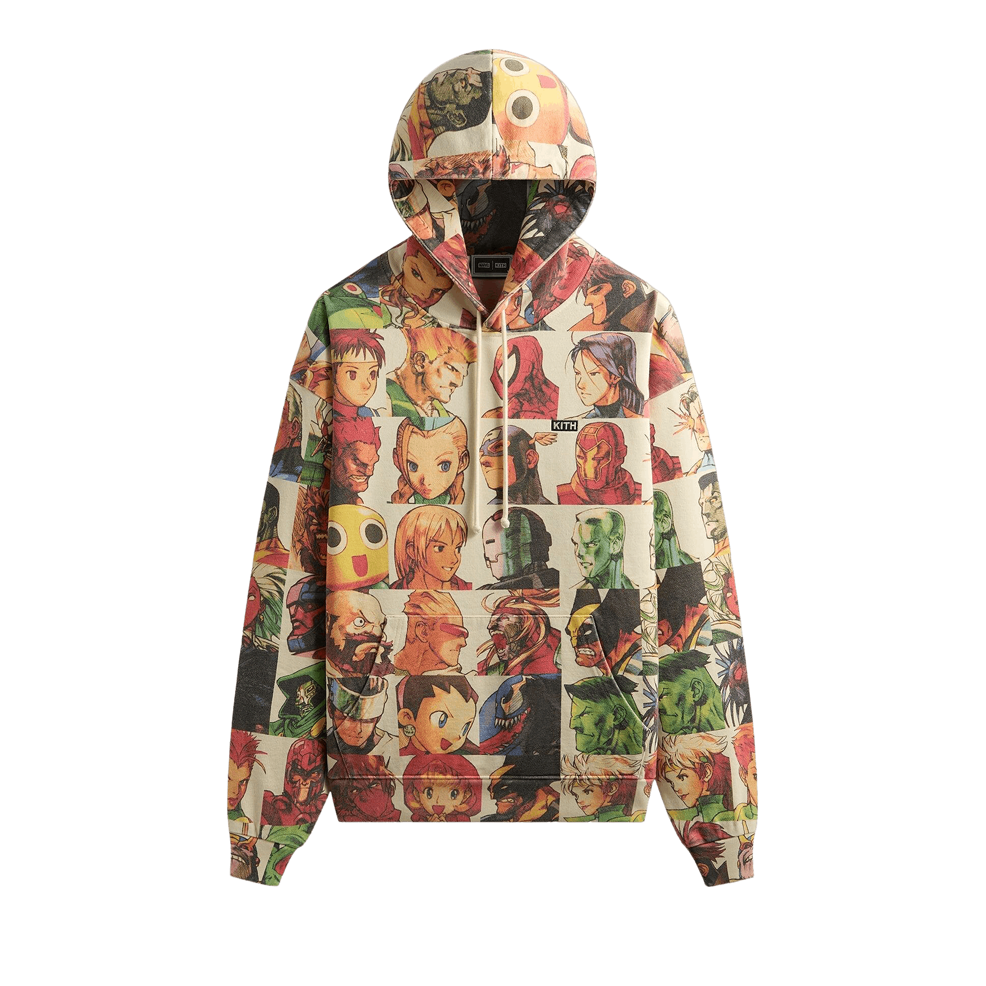 Kith x Marvel vs. Capcom Fighter All-Over Printed Vintage Nelson Hoodie 'Sandrift'