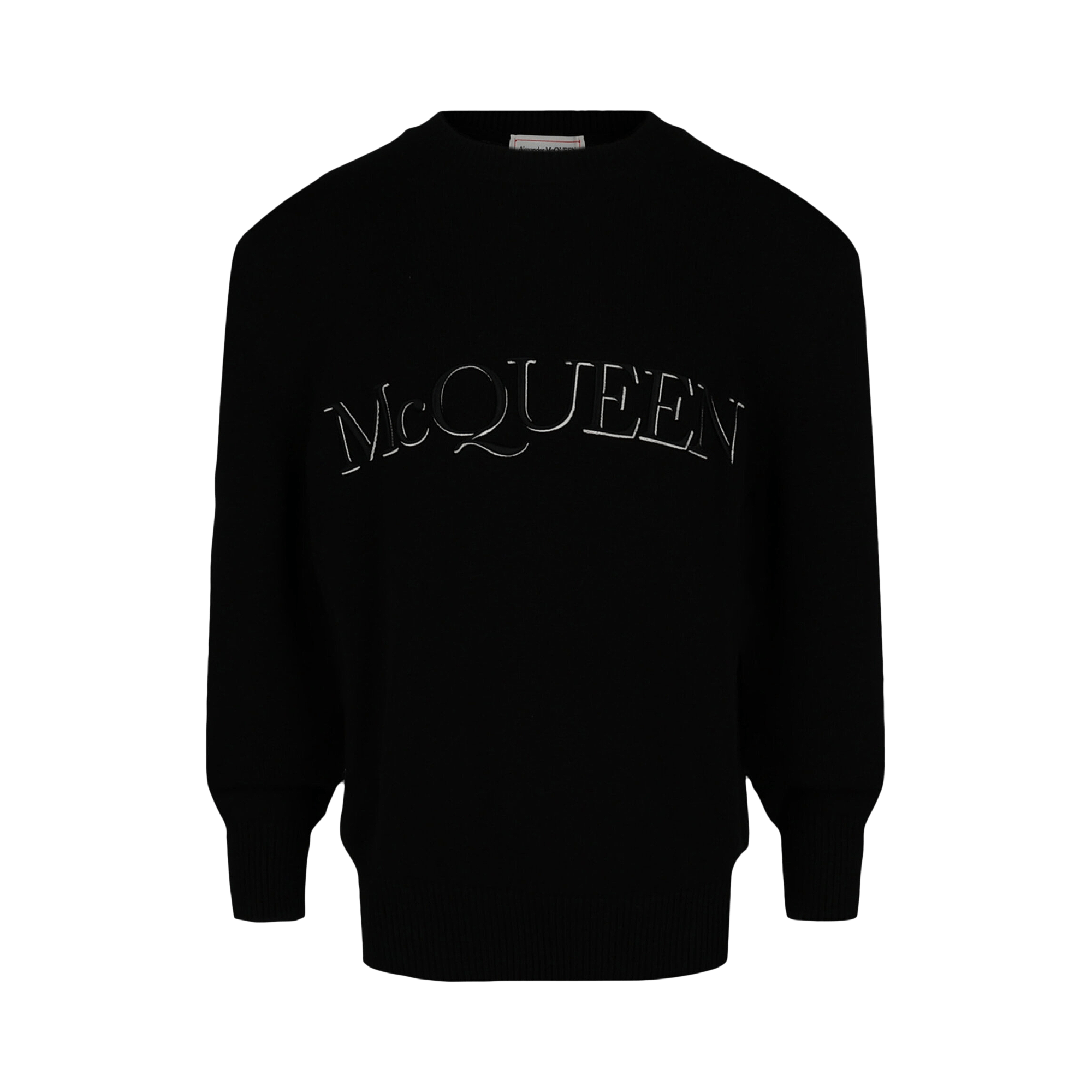Alexander McQueen Logo Embroidered Sweater 'Black White'