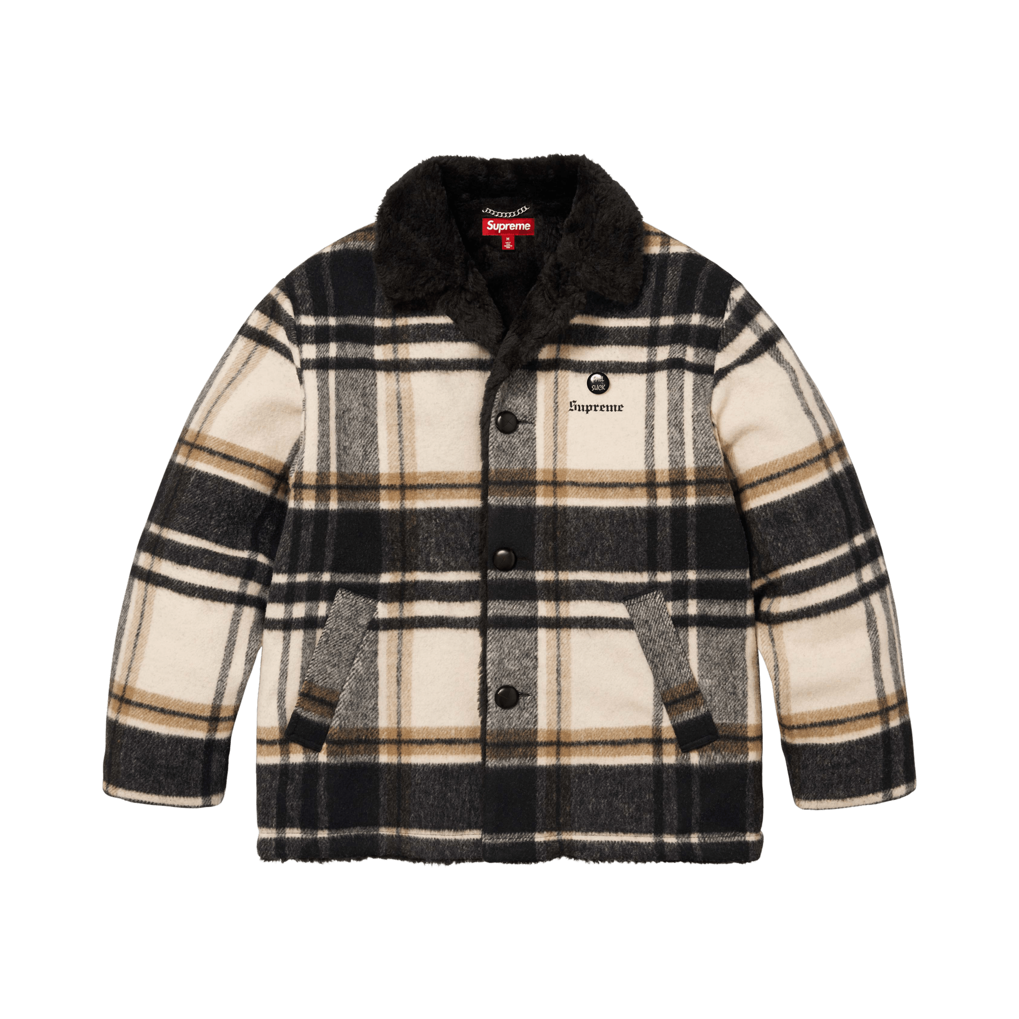 Supreme Plaid Car Coat 'Cream'