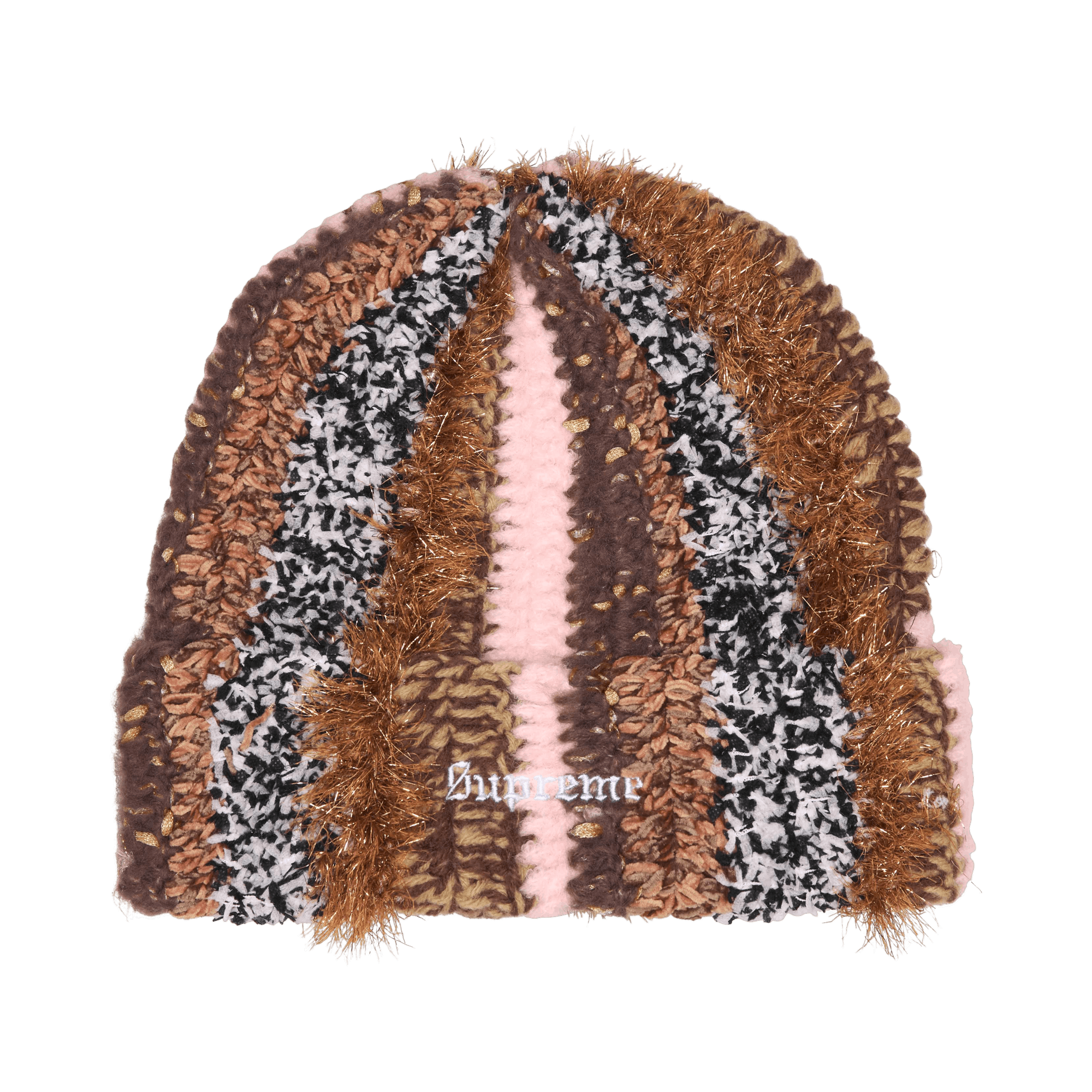 Supreme Tinsel Stripe Beanie 'Brown'