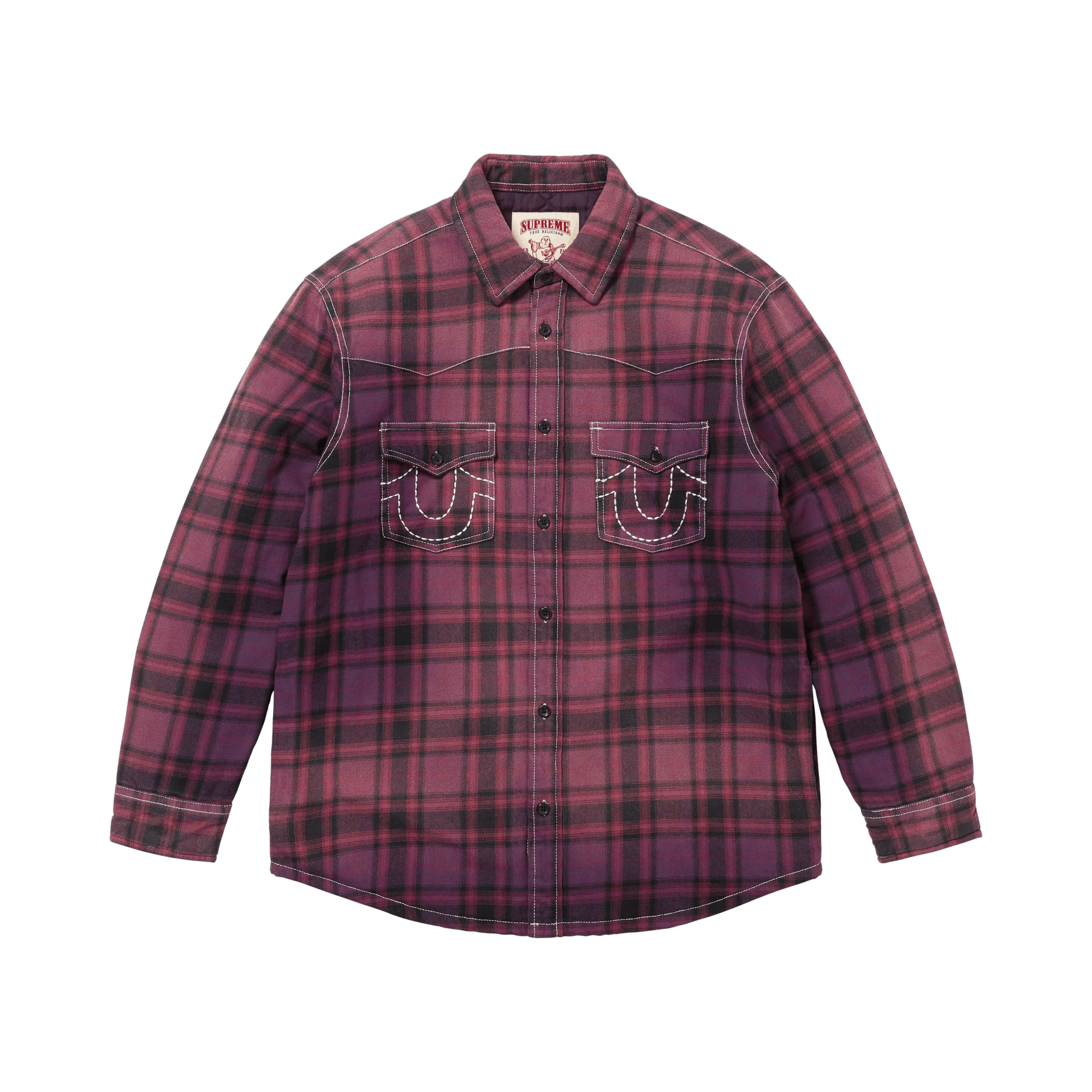 Supreme x True Religion Quilted Lined Plaid Flannel Shirt 'Purple'