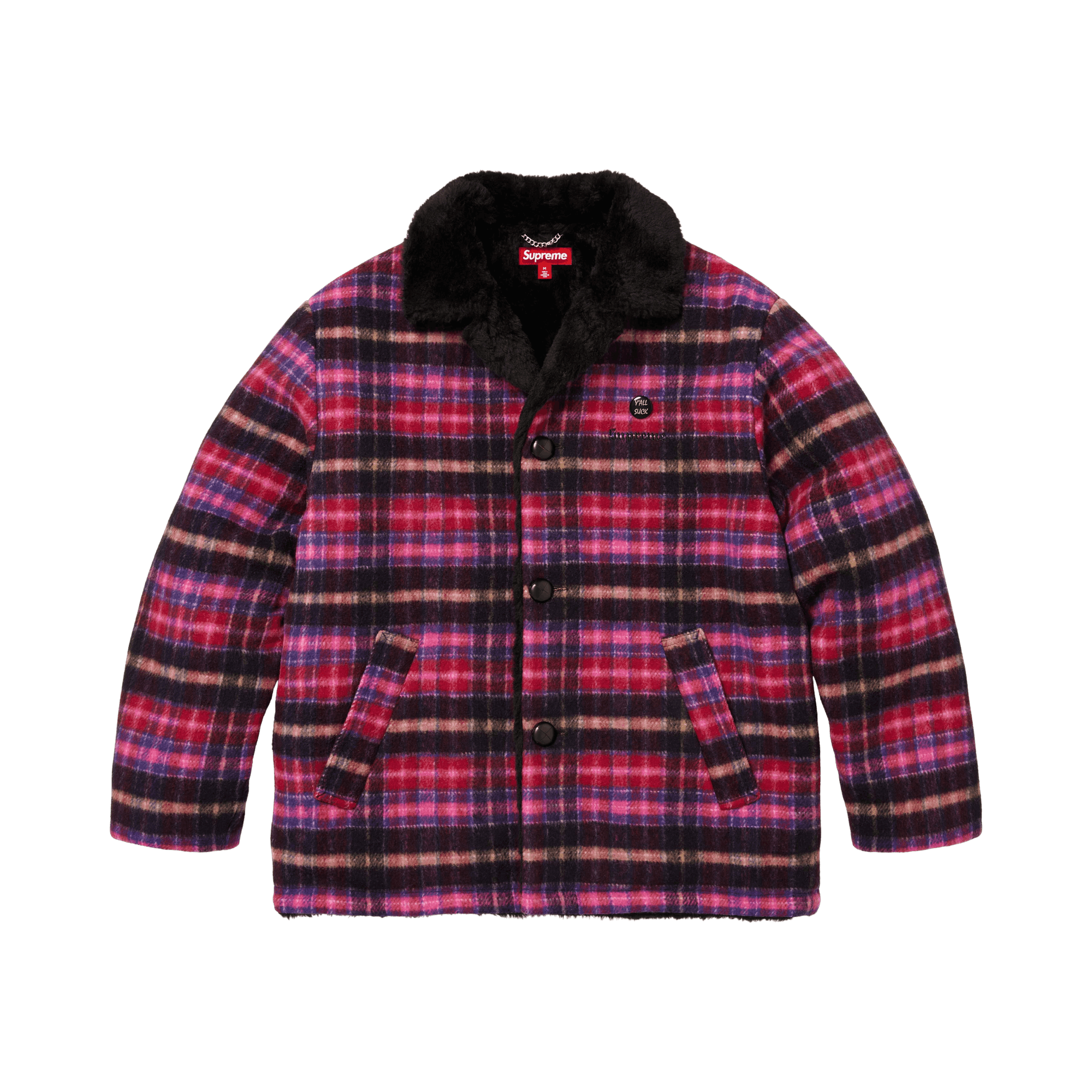 Supreme Plaid Car Coat 'Pink'