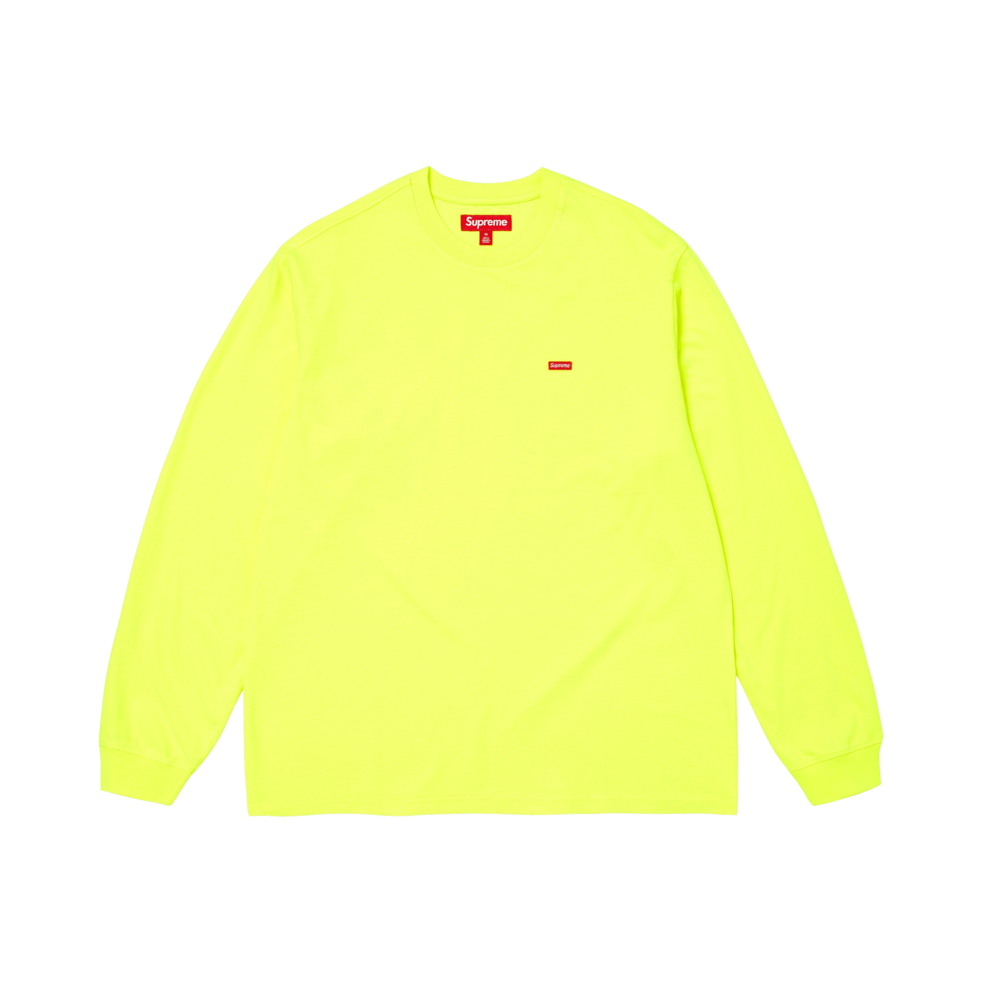 Supreme Small Box Long-Sleeve Tee 'Fluorescent Yellow'