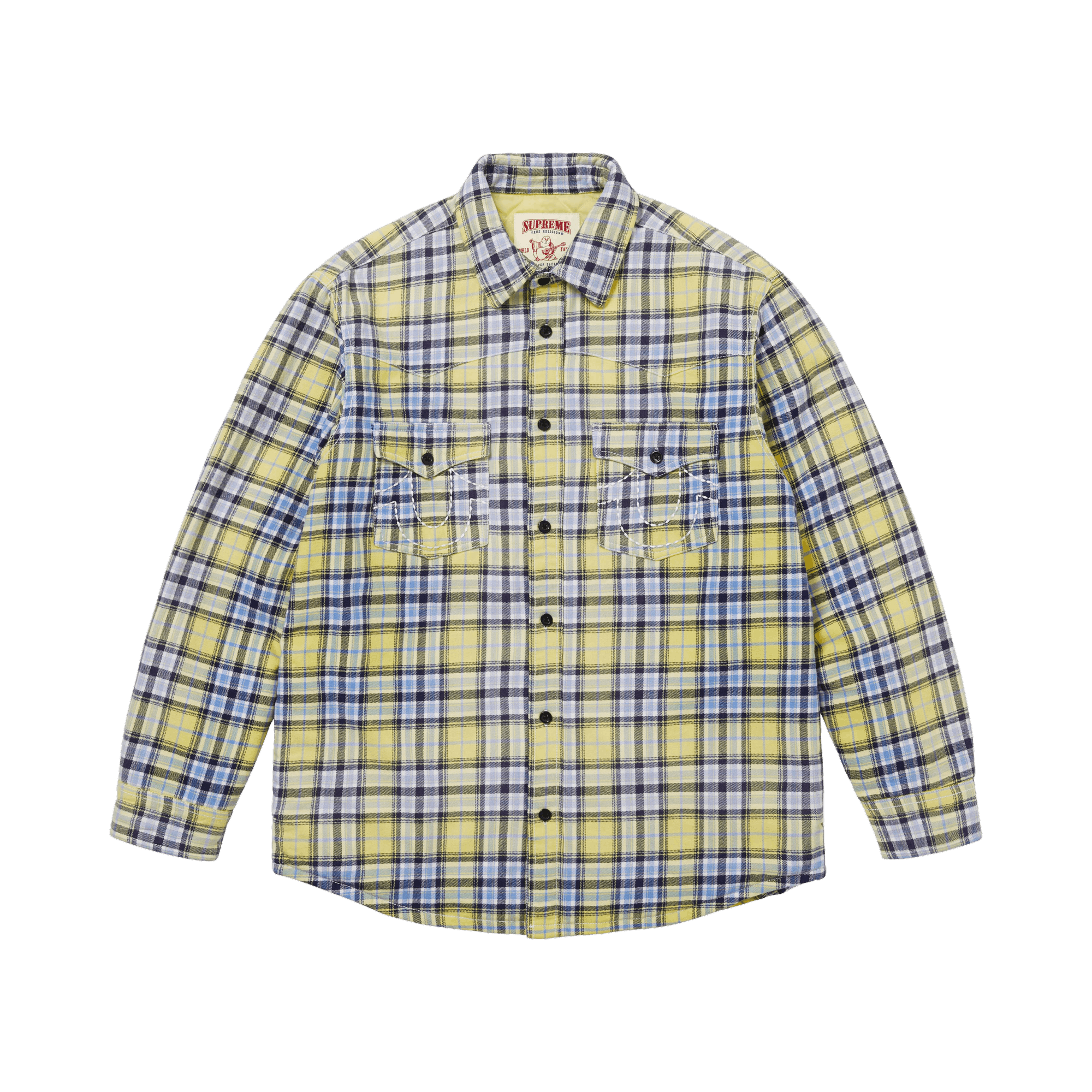 Supreme x True Religion Quilted Lined Plaid Flannel Shirt 'Yellow'