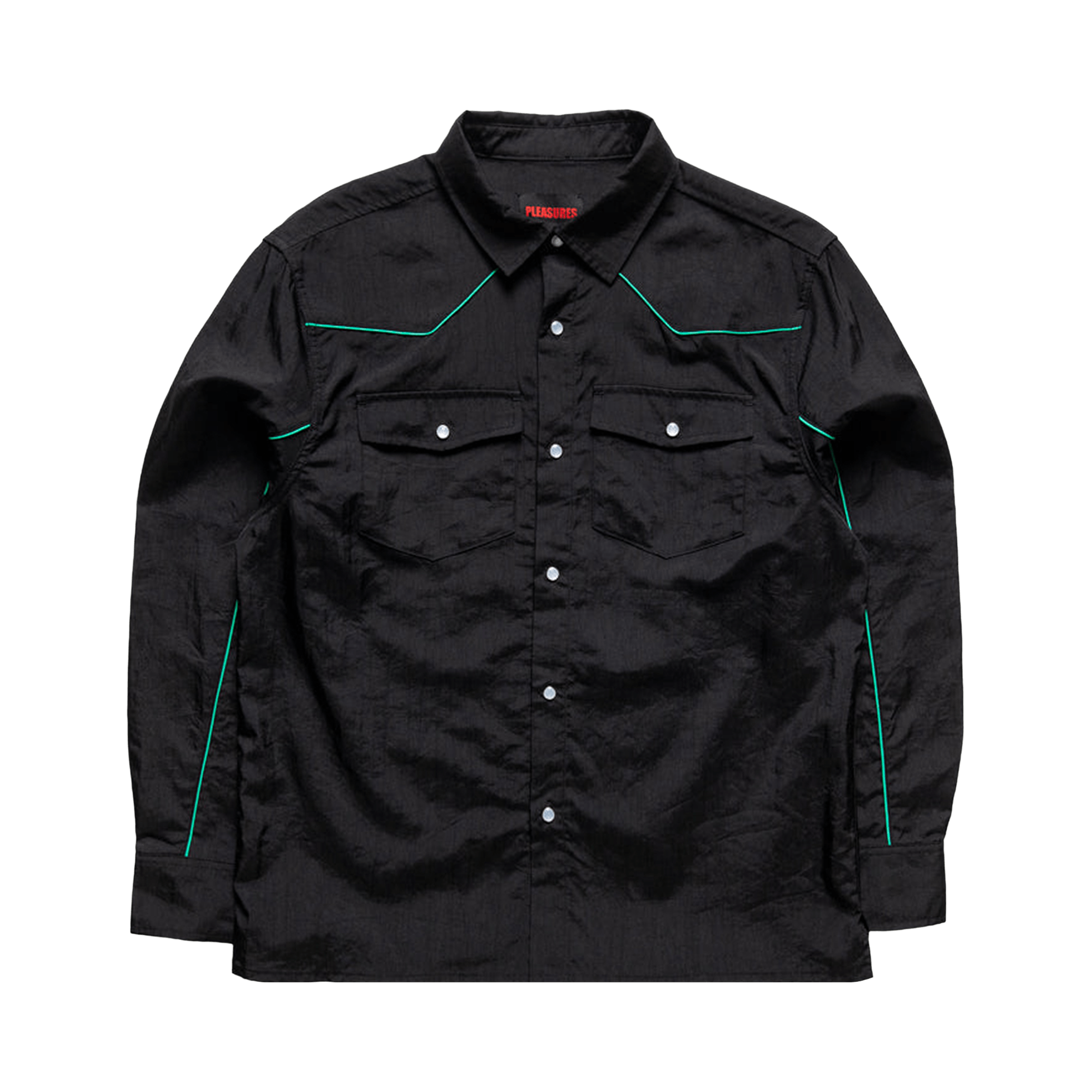 Pleasures Nylon Western Button Up 'Black'