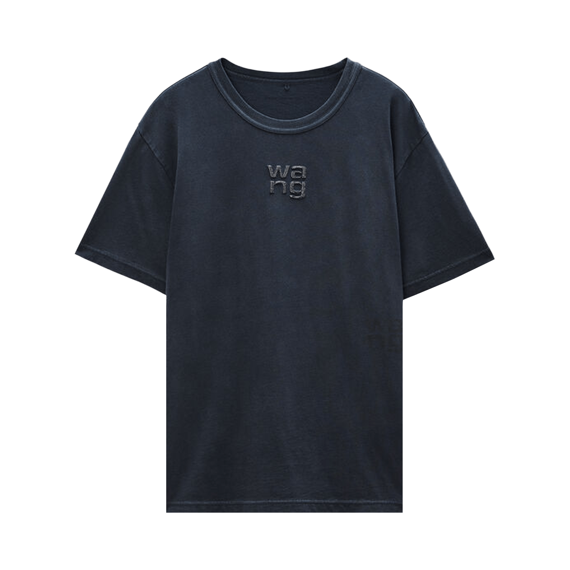 Alexander Wang Short-Sleeve Tee with Hotfix Logo 'Washed Black'