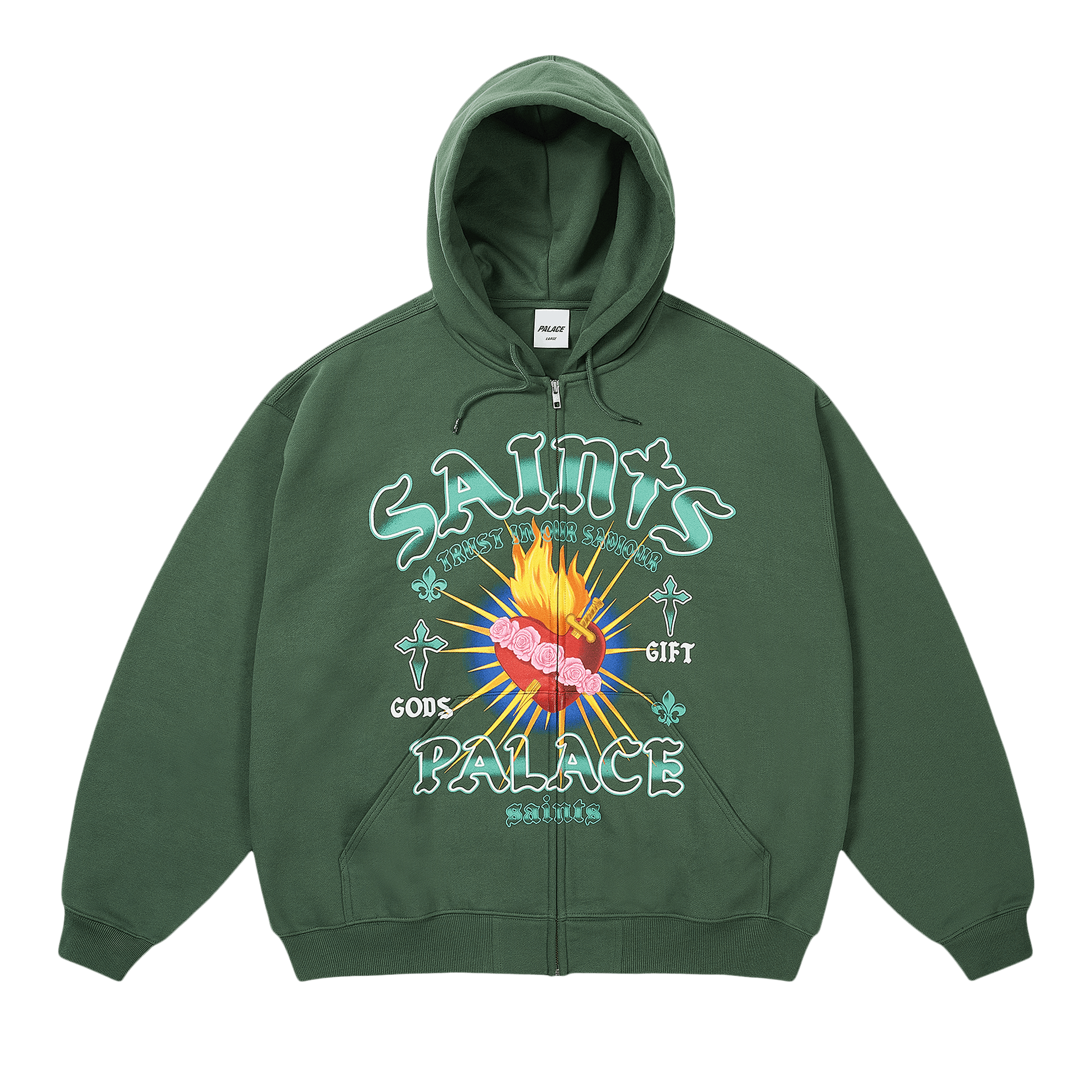 Palace Gods Gift Zip Hood 'Racey Green'