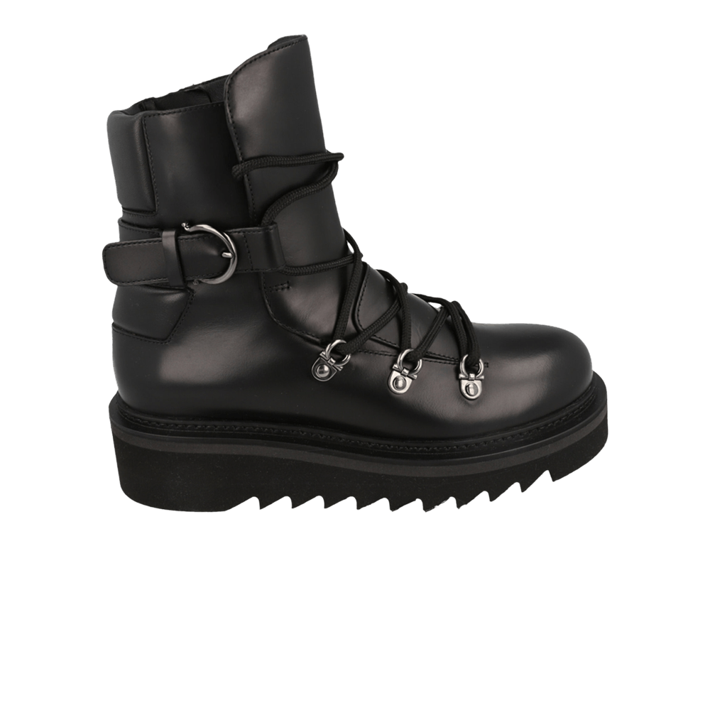 Ferragamo Wmns Elimo Lace-Up Leather Boot 'Black'