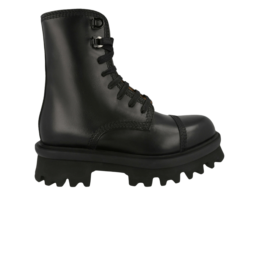 Ferragamo Faraway Demi Combat Boot 'Black'