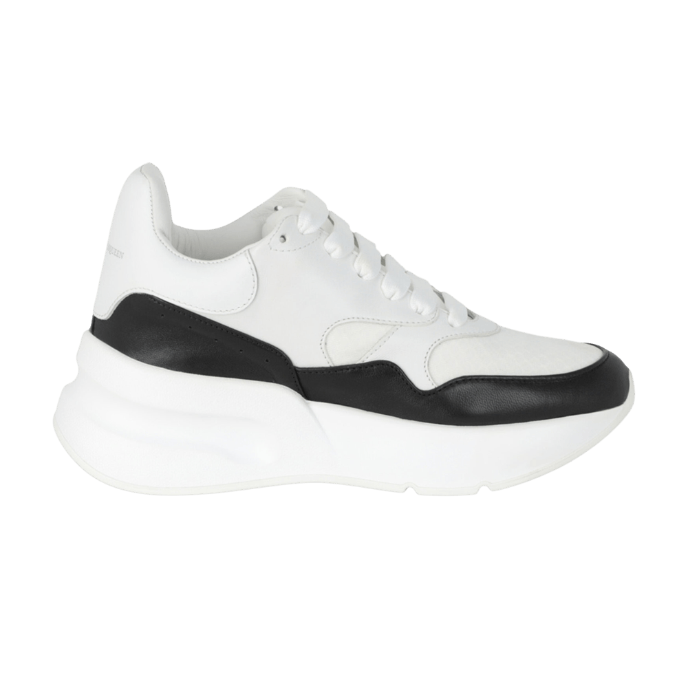 Alexander McQueen Wmns Oversized Leather Runner Sneaker 'White Black'