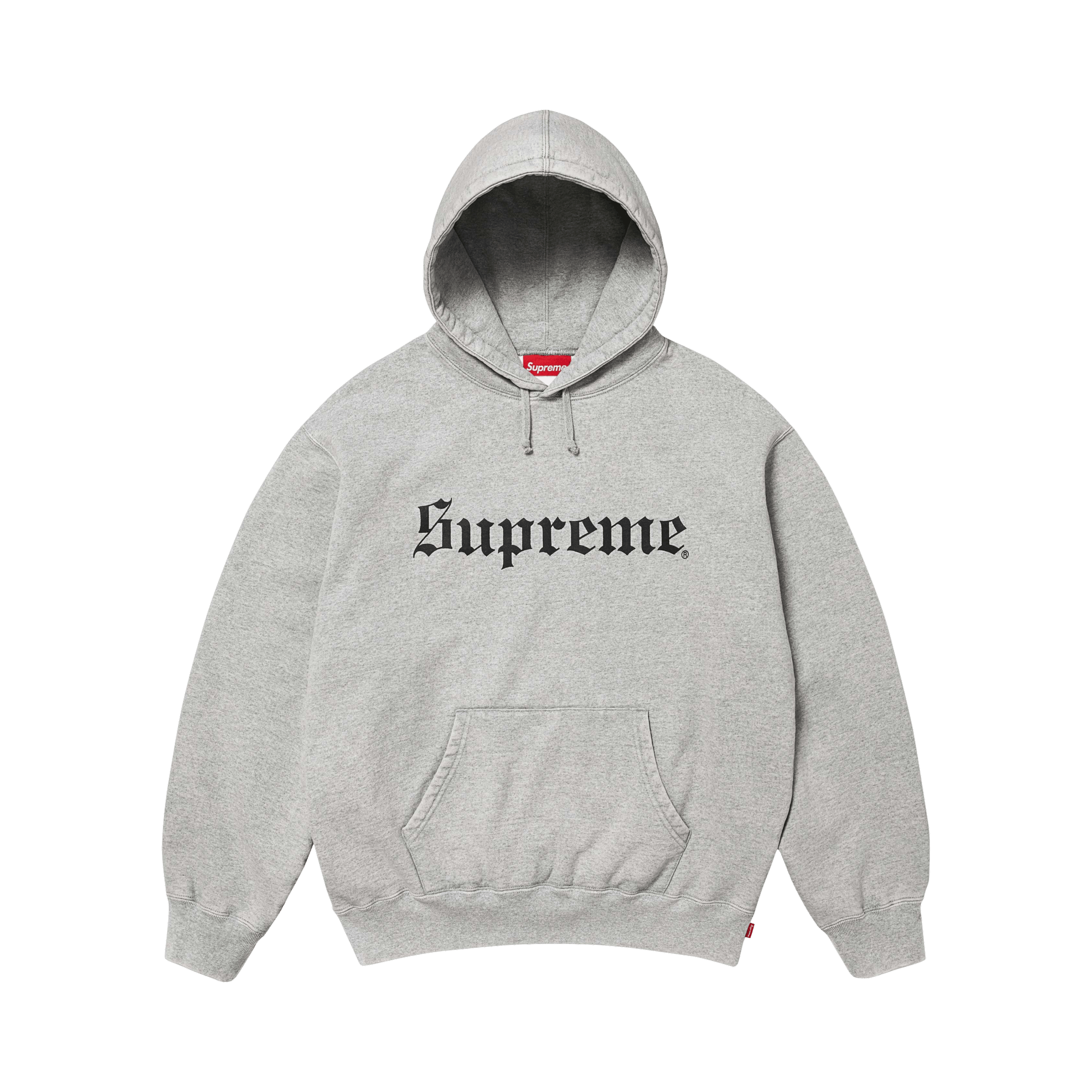 Supreme Washed Old English Hooded Sweatshirt 'Heather Grey'