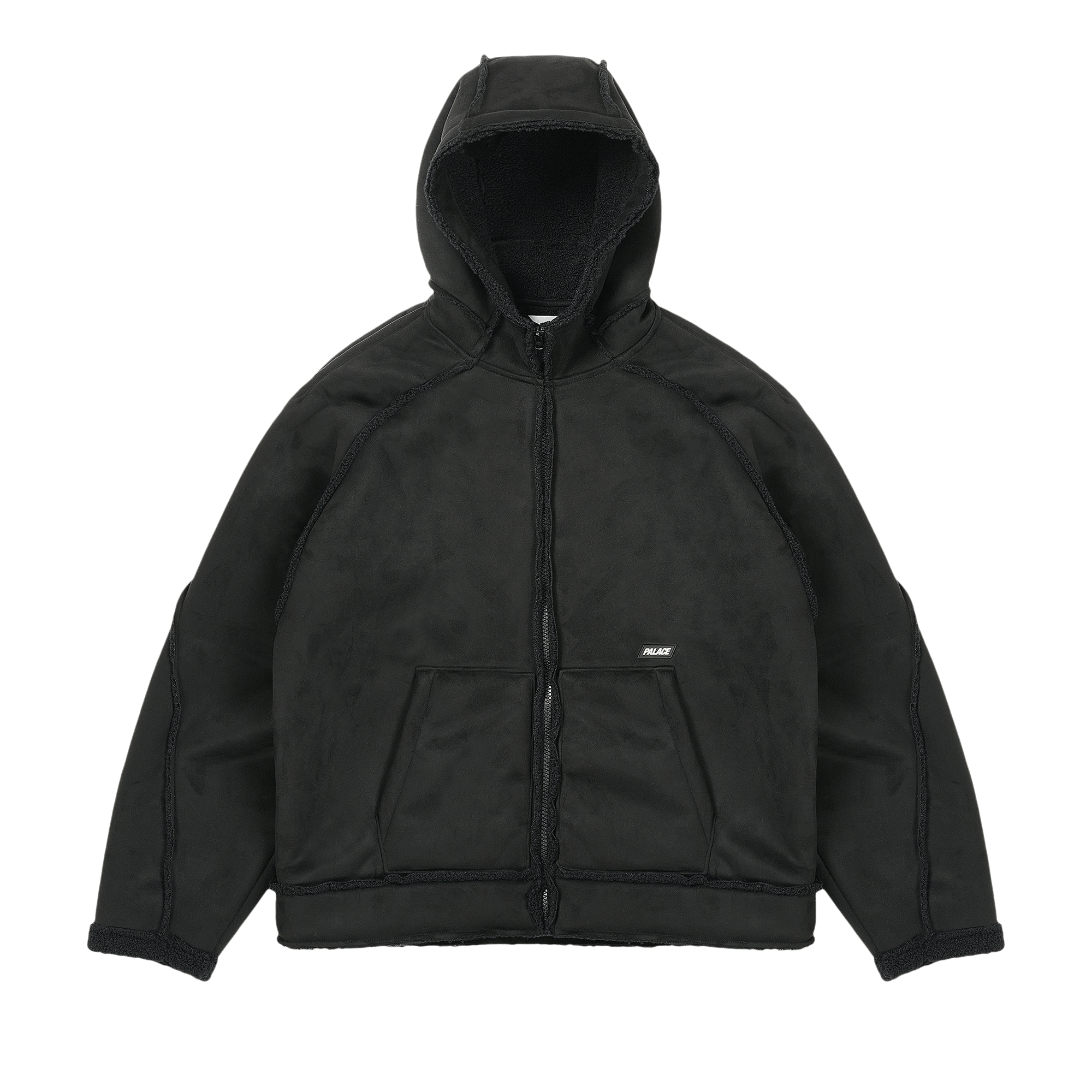 Palace Sherpa Faux Suede Hooded Jacket 'Black'