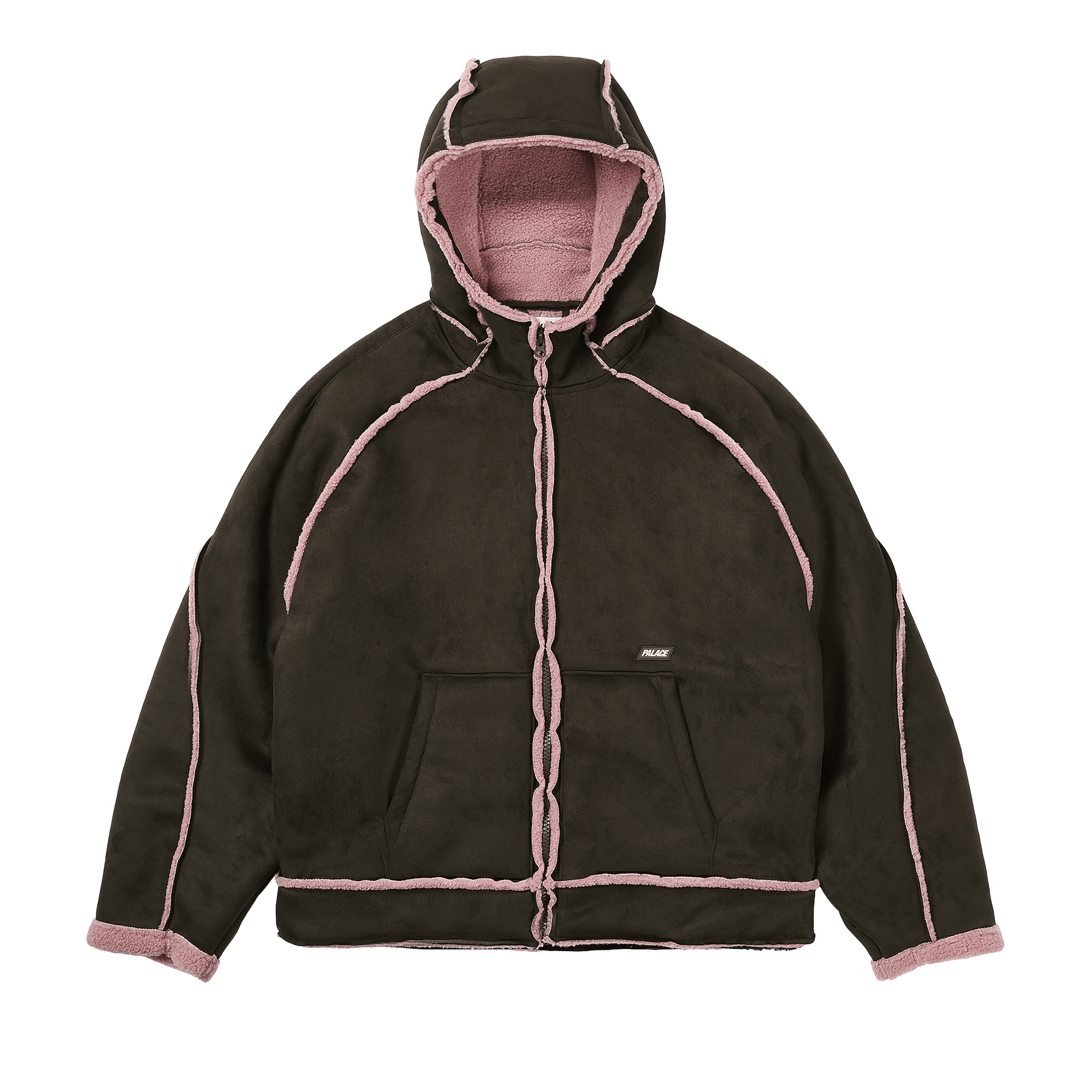 Palace Sherpa Faux Suede Hooded Jacket 'Fox'