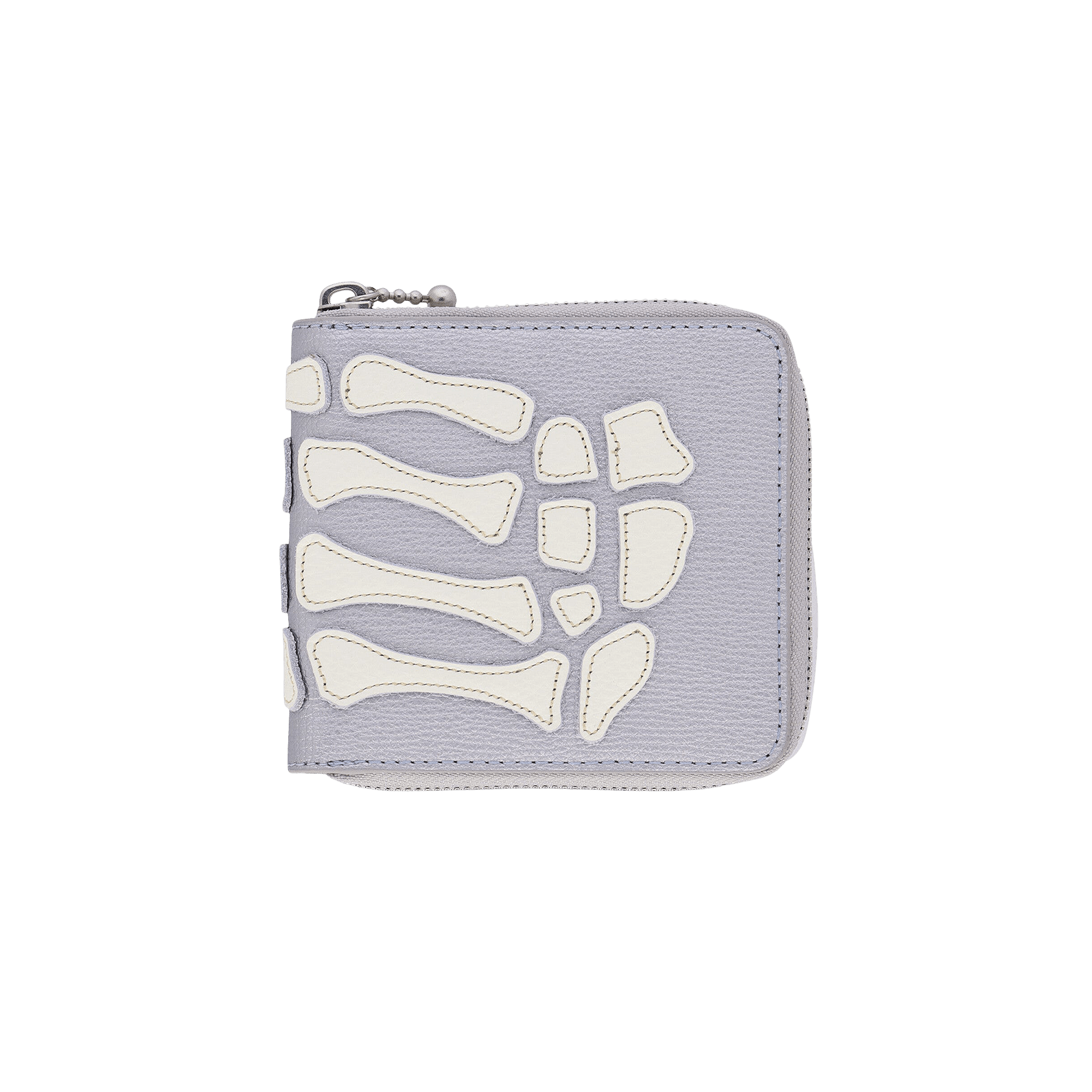 Kapital Thumb Up Bone Hand Zip Wallet 'Silver'