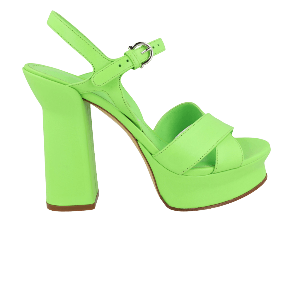 Wmns Ferragamo Sonya Leather Platform Sandal 'Light Green'