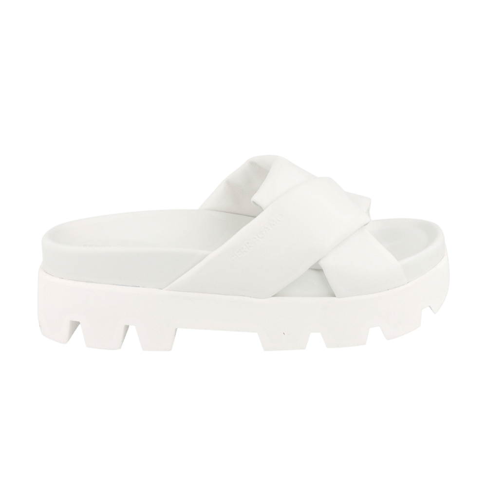 Wmns Ferragamo Air Lug Leather Slide 'White'