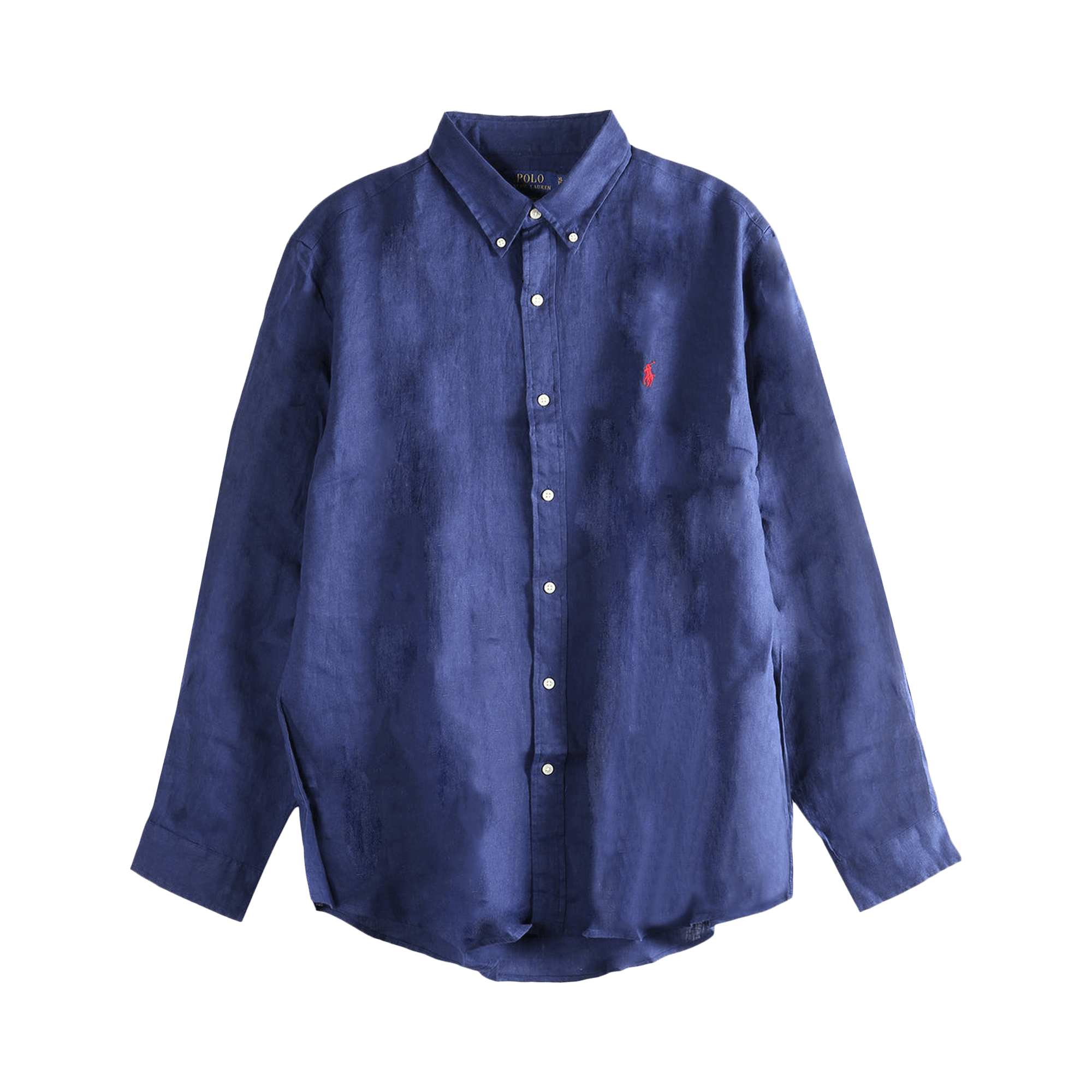 Polo Ralph Lauren Long-Sleeve Piece Dye Linen Sport Shirt 'Classic Navy'