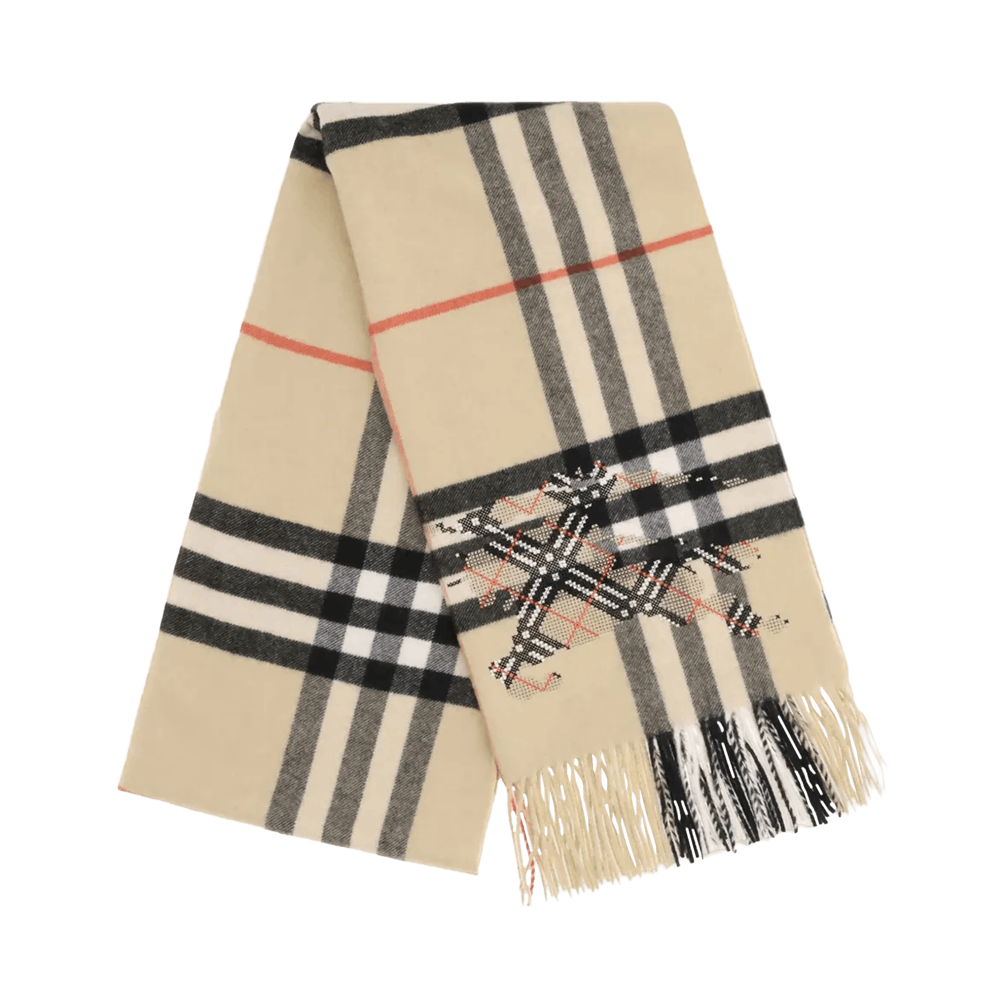 Burberry Mu G Check Ekd X Stitch Scarf 'Sand'