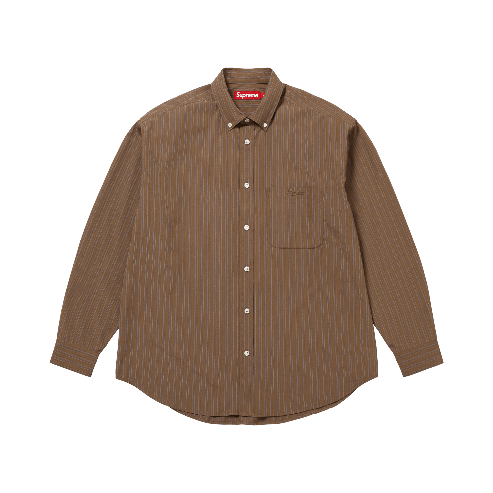 Supreme Pinstripe Shirt 'Brown'