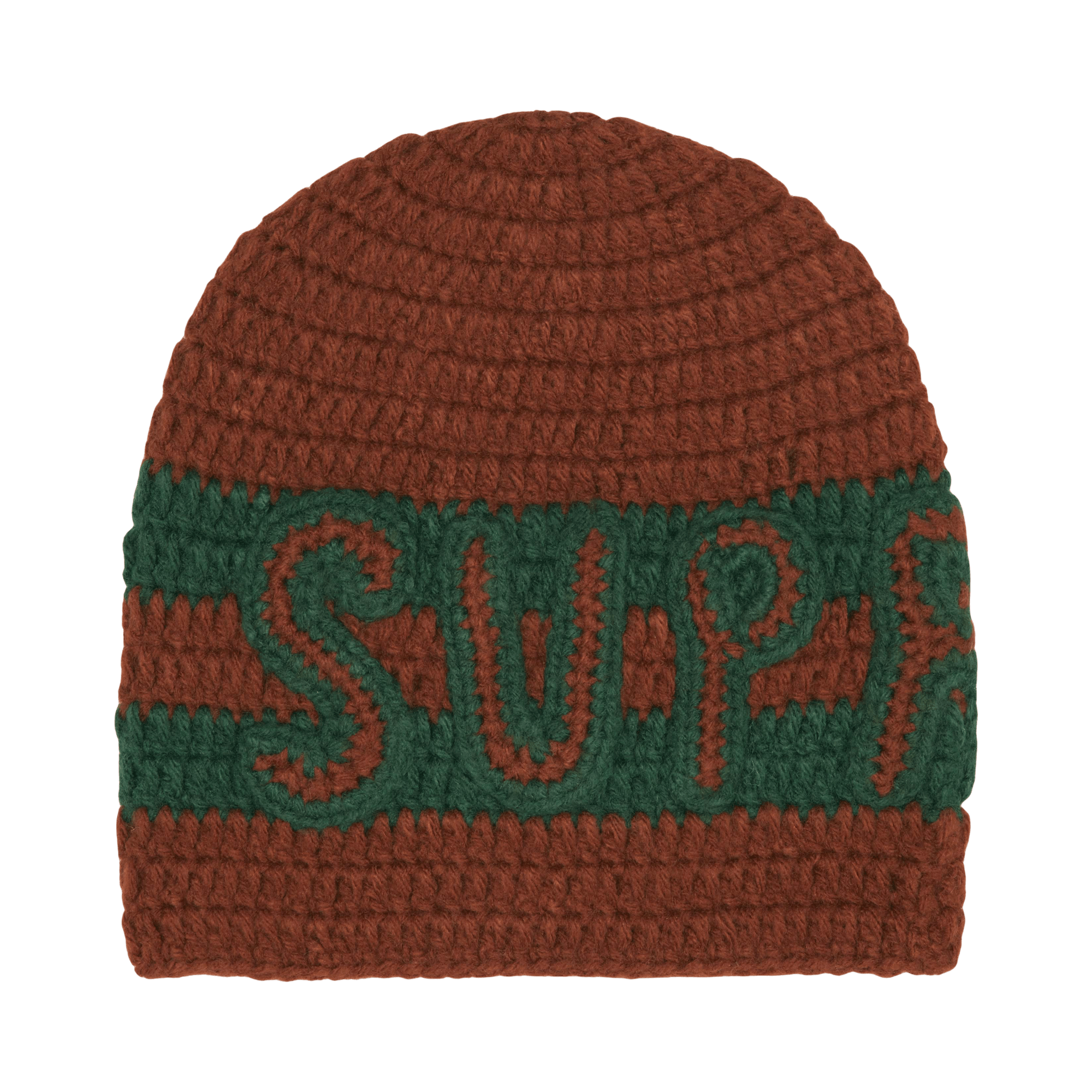 Supreme Crochet Logo Beanie 'Brown'