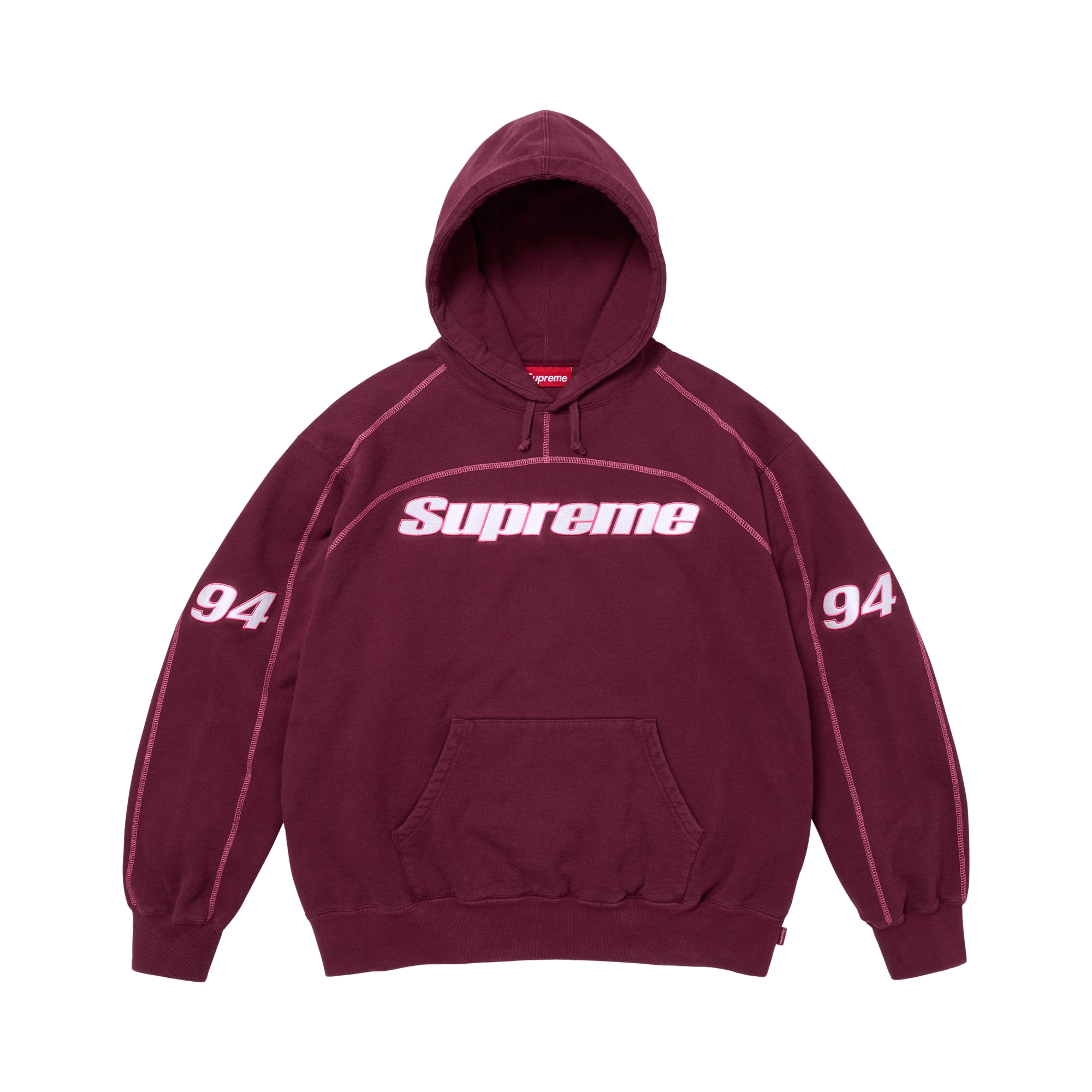 Supreme Overlock Hooded Sweatshirt 'Burgundy'