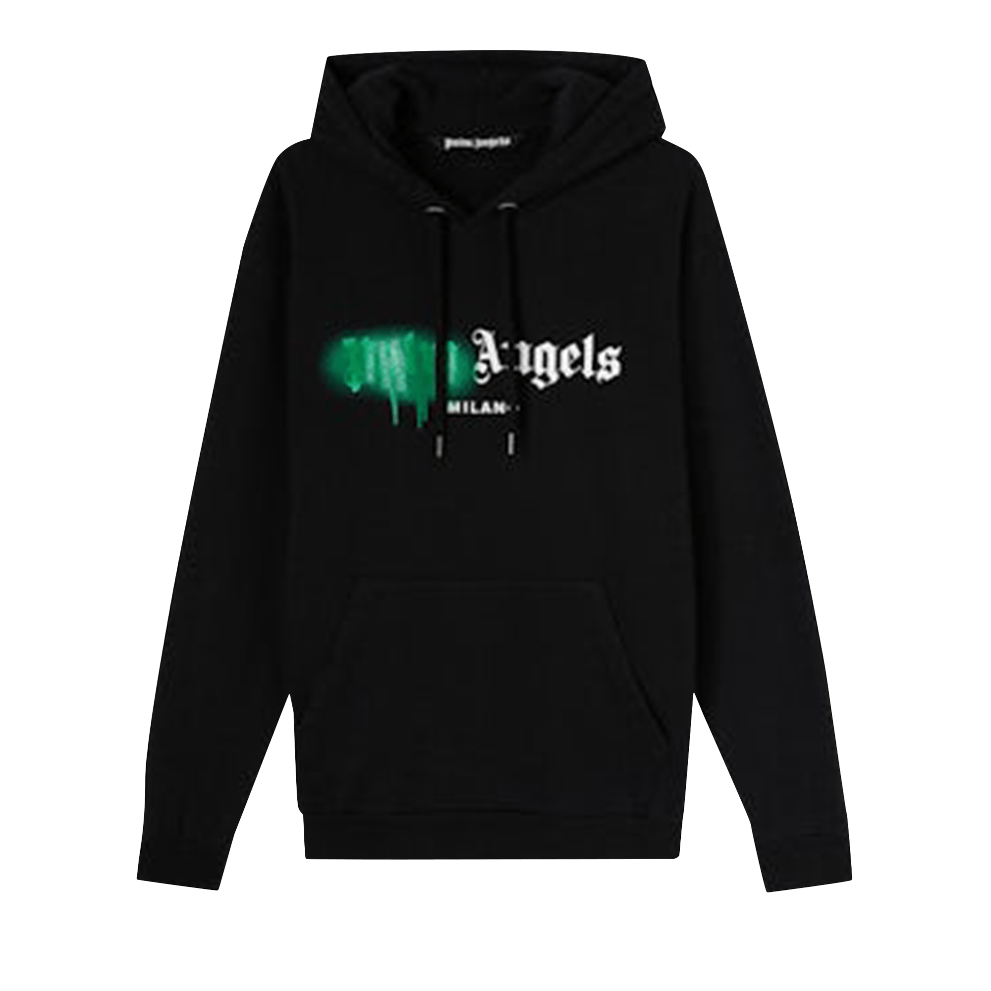 Palm Angels Milano Sprayed Hoodie 'Black/Green'