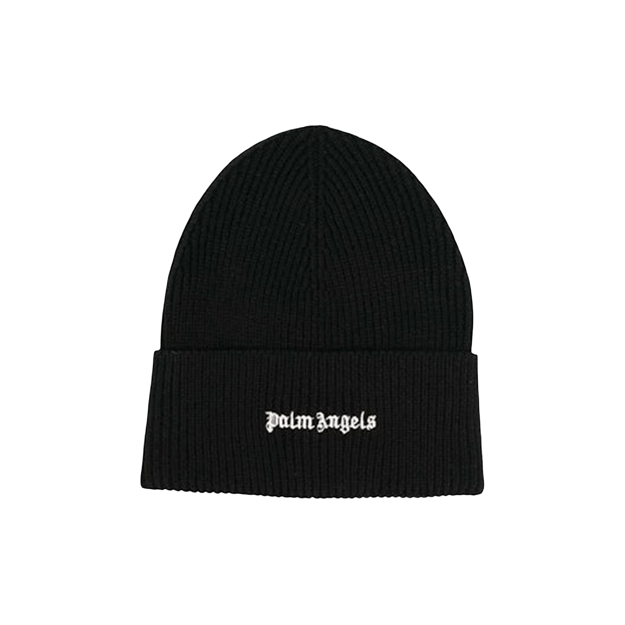 Palm Angels Classic Logo Ribbed Beanie 'Black/White'