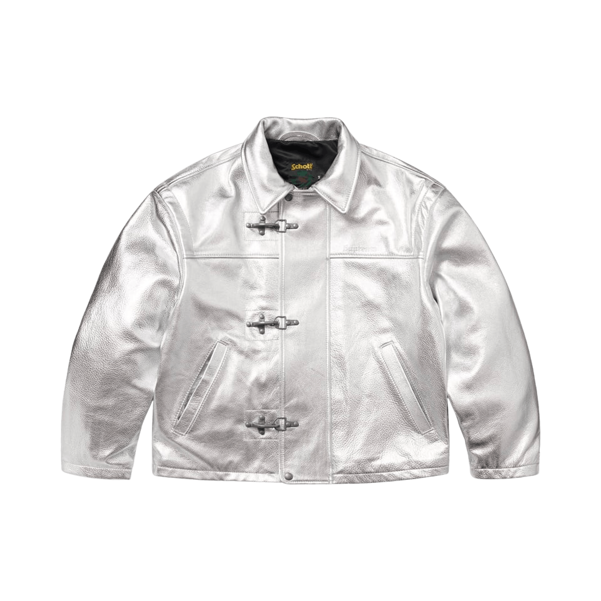 Supreme x Schott Leather Clip Jacket 'Silver'