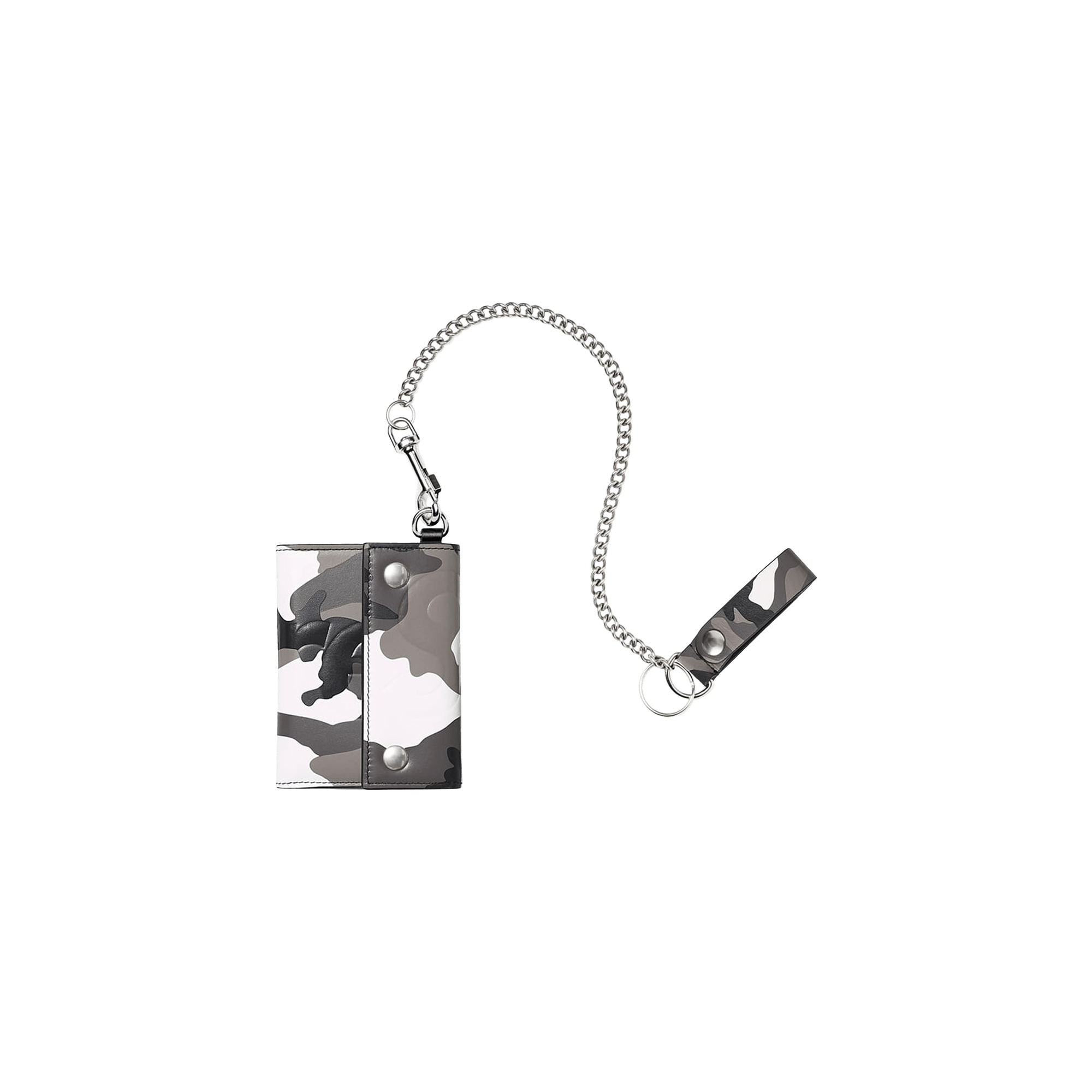 Supreme Leather Chain Wallet 'Snow Camo'