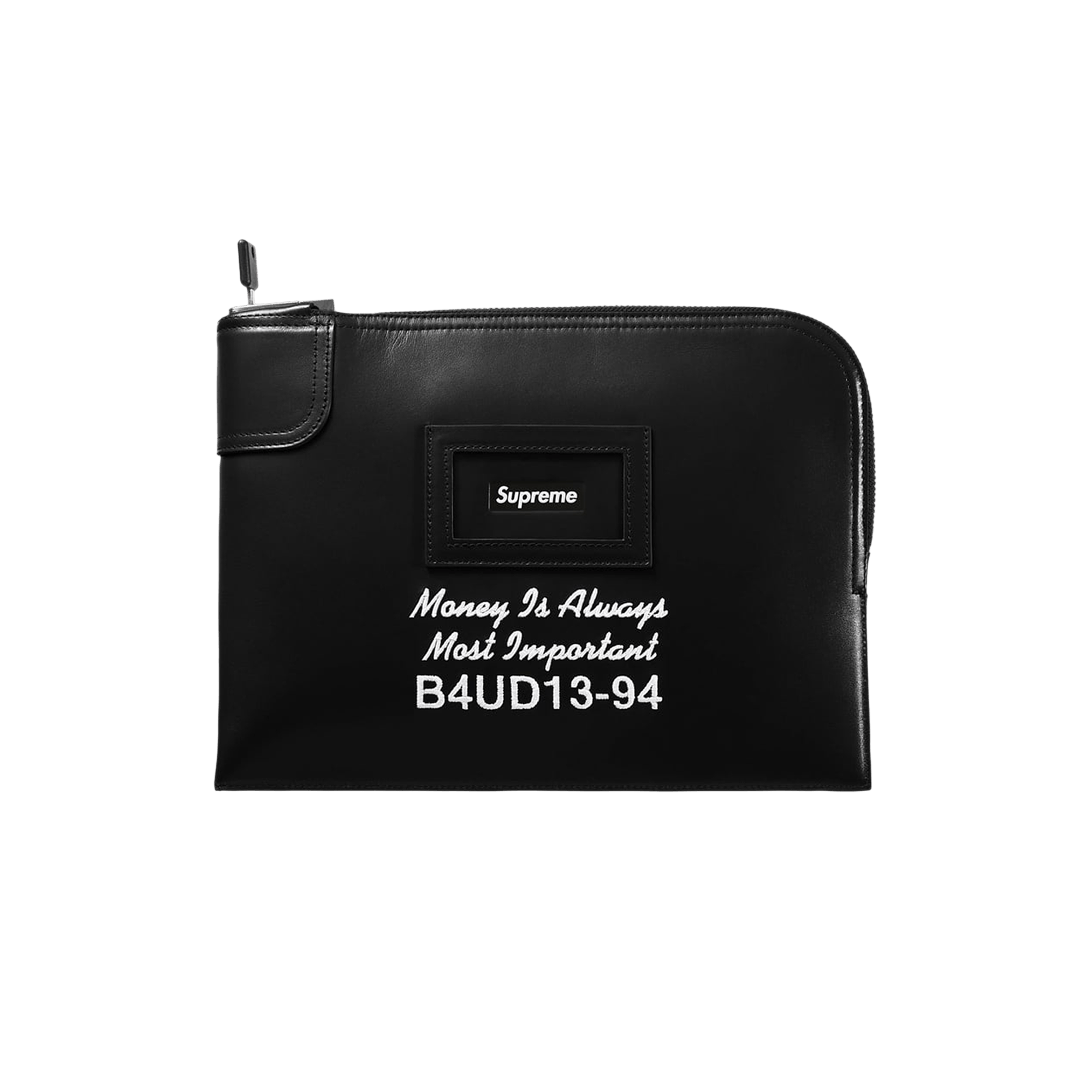 Supreme Leather Money Bag 'Black'