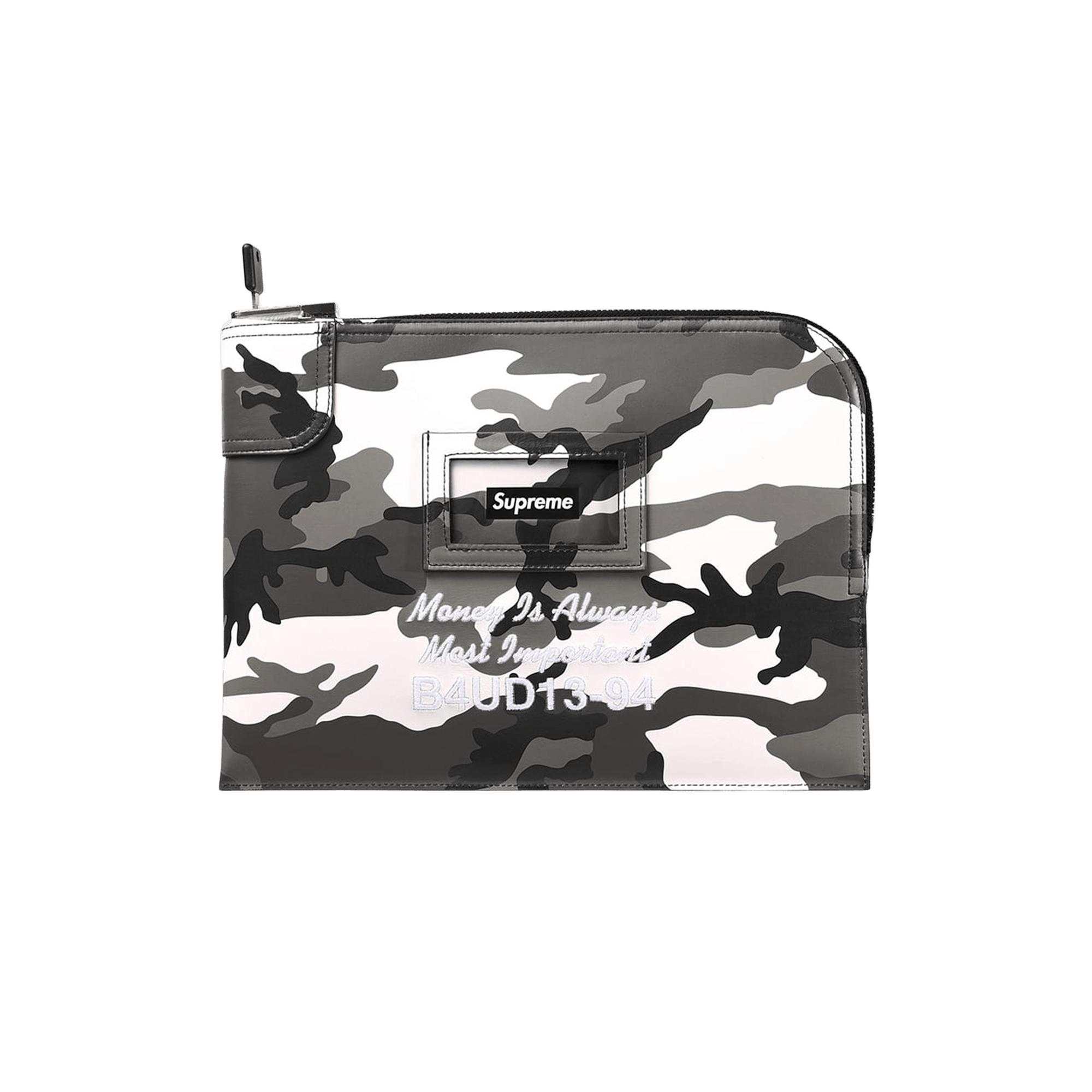 Supreme Leather Money Bag 'Snow Camo'