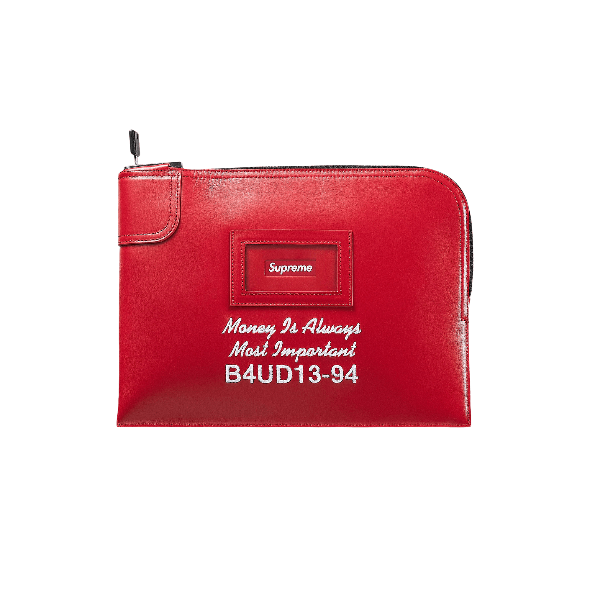 Supreme Leather Money Bag 'Red'